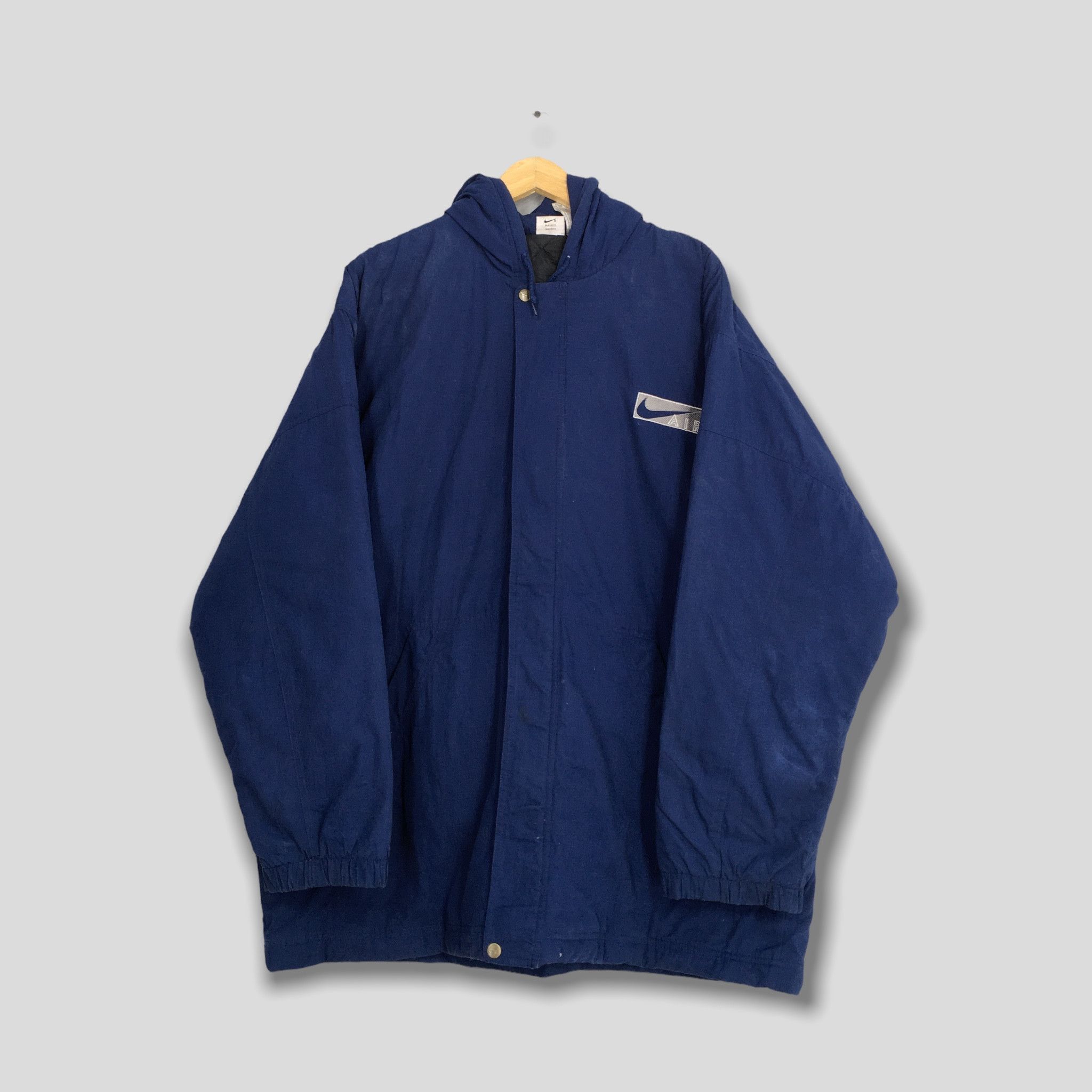 image of 90's Nike Parka Hoodie Jacket Xlarge in Blue, Men's