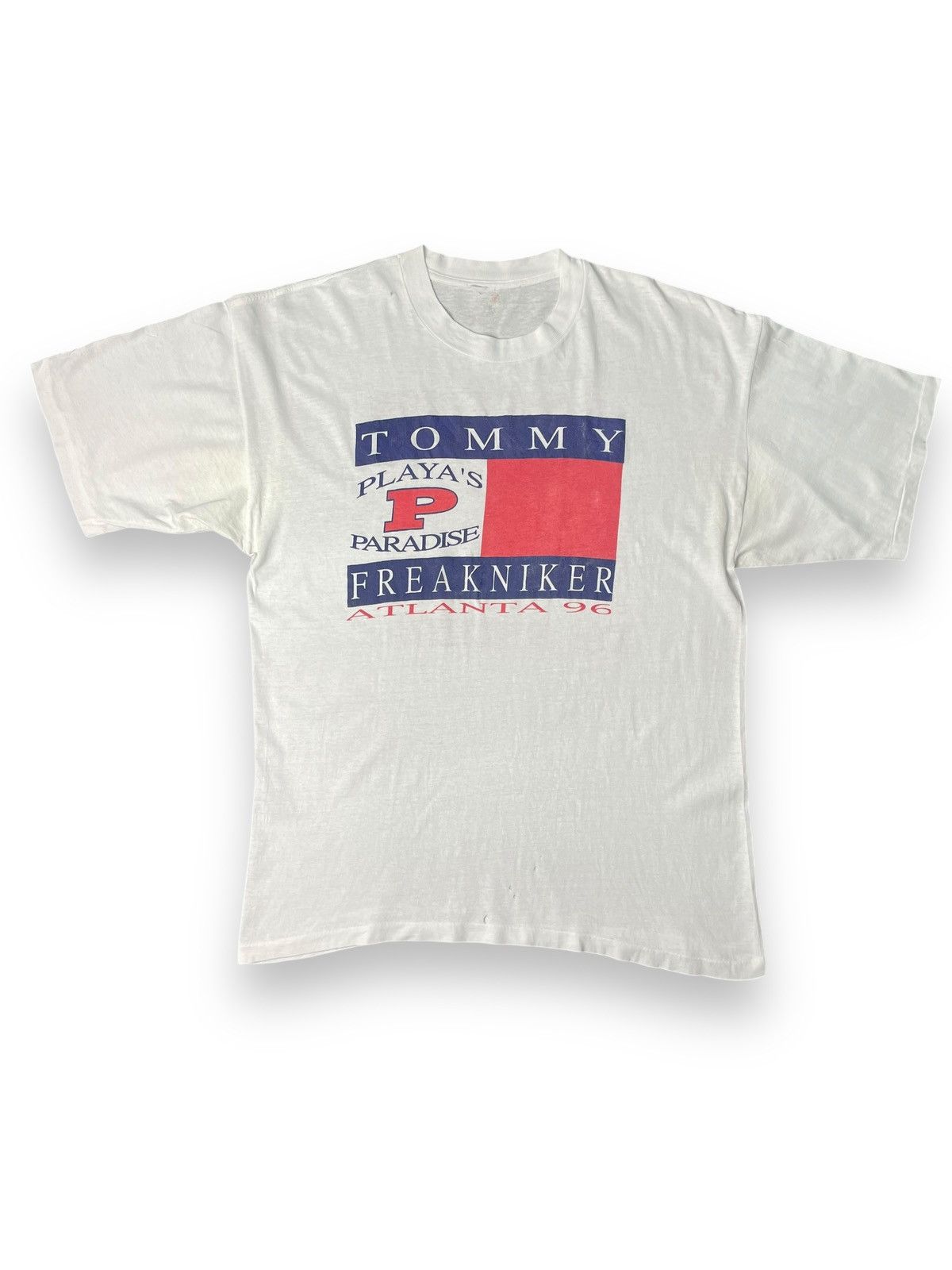 Rap Tees × Tommy Hilfiger × Vintage Vintage Tommy Freakniker Atlanta 96 Shirt Size US XL / EU 56 / 4 - 1 Thumbnail