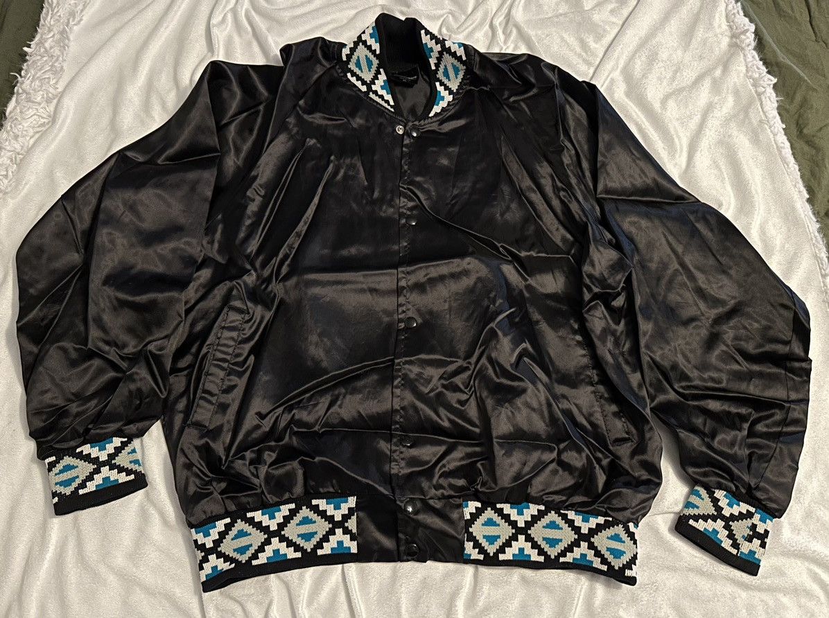Vintage VTG Black Sheep Satin Jacket Adult SZ XLARGE Black USA Made Size US XL / EU 56 / 4 - 1 Thumbnail