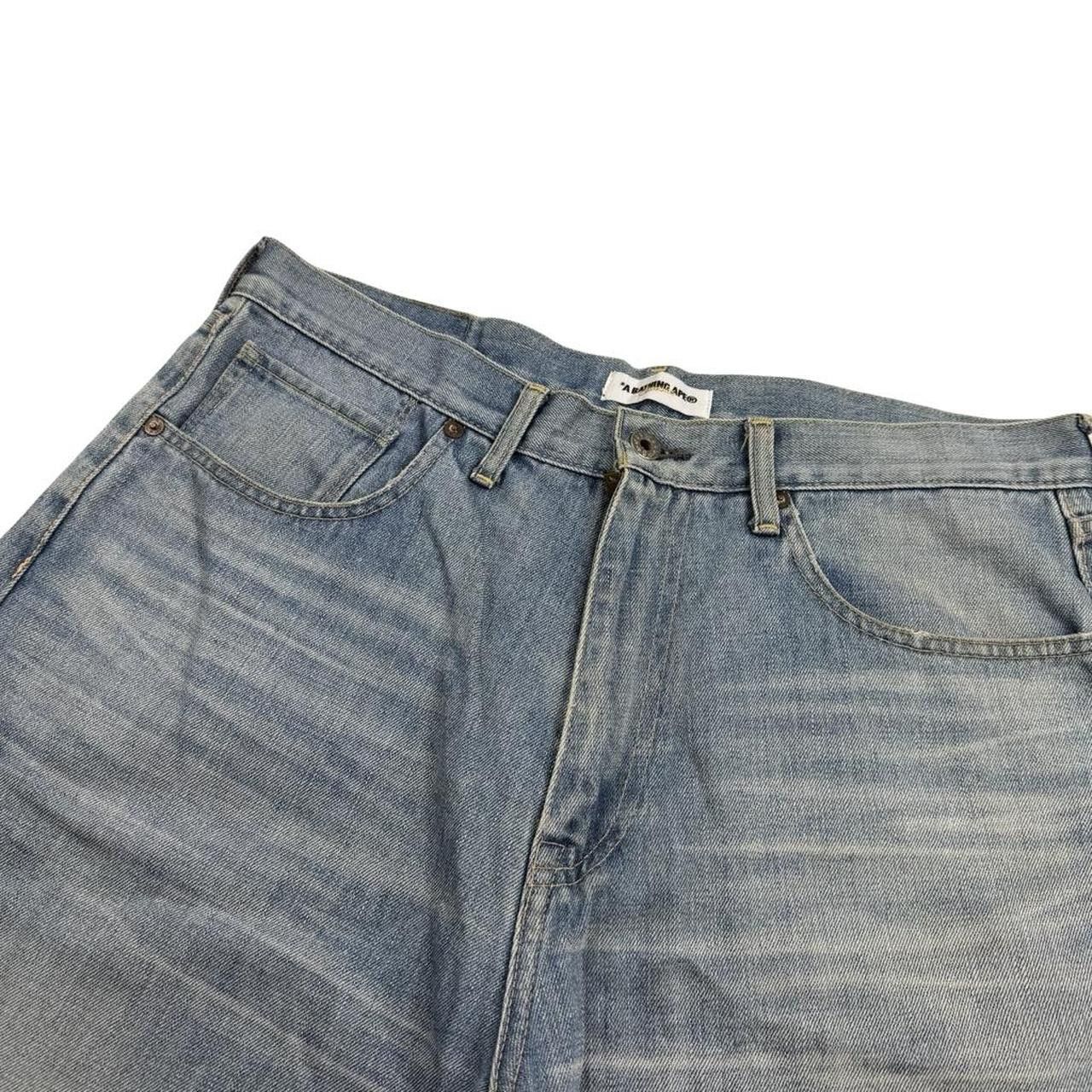 Bape Vintage Bape Embroidered Star Denim Shorts / Jorts Waist 35 Size US 35 - 5 Thumbnail