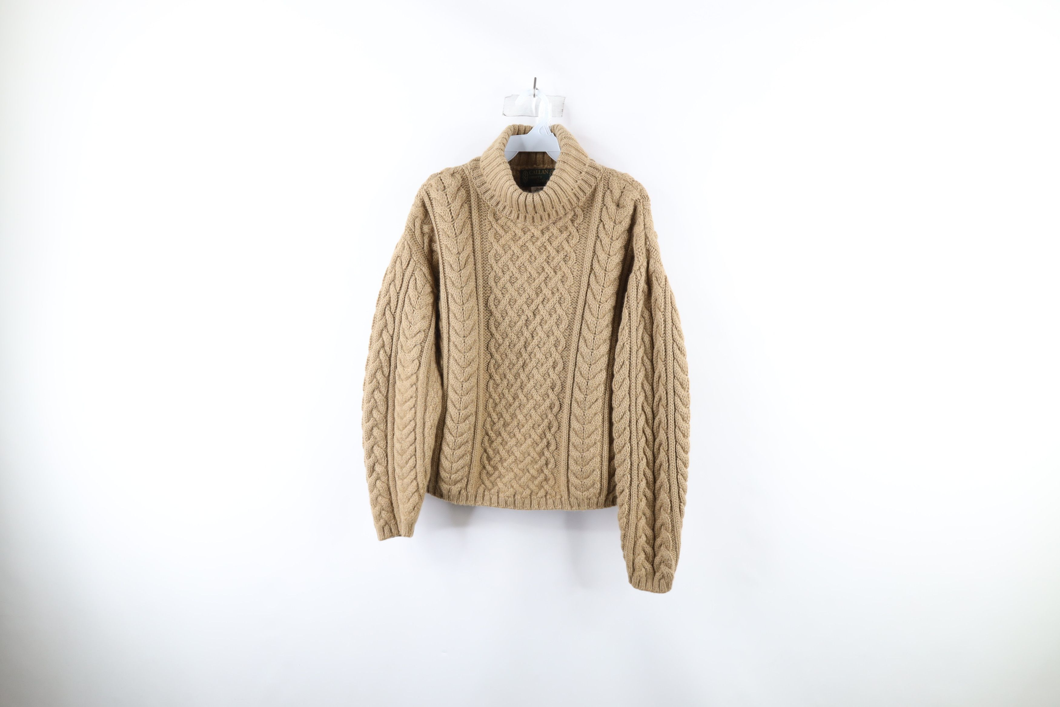 Vintage Vintage 90s Wool Cable Knit Fisherman Turtleneck Sweater Size M / US 6-8 / IT 42-44 - 1 Thumbnail