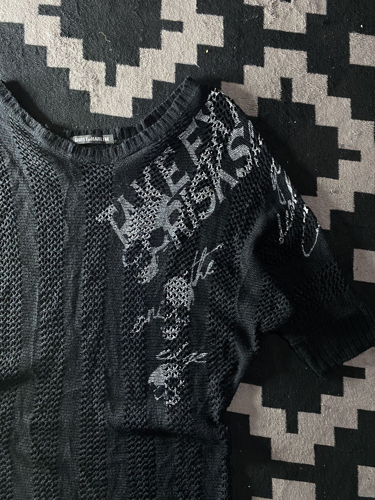 If Six Was Nine × Japanese Brand × Le Grande Bleu (L.G.B.) Ghost Of Harlem skull fishnet knit ifsixwasnine style Size US L / EU 52-54 / 3 - 3 Thumbnail