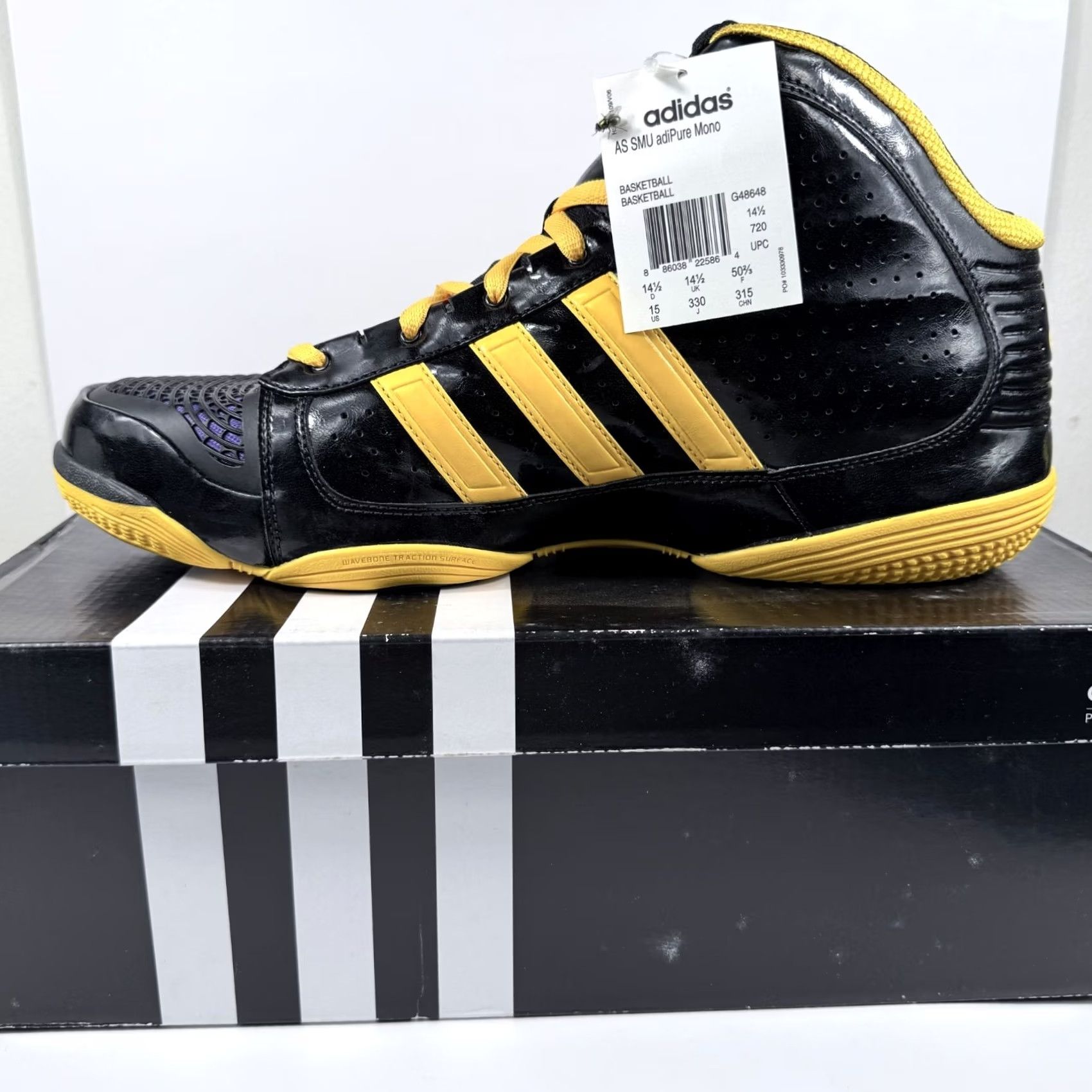 Adidas Adidas AS SMU Adipure Mono Basketball Shoes Men Black Gold Sneakers - 15 Size US 15 / EU 48 - 2 Thumbnail