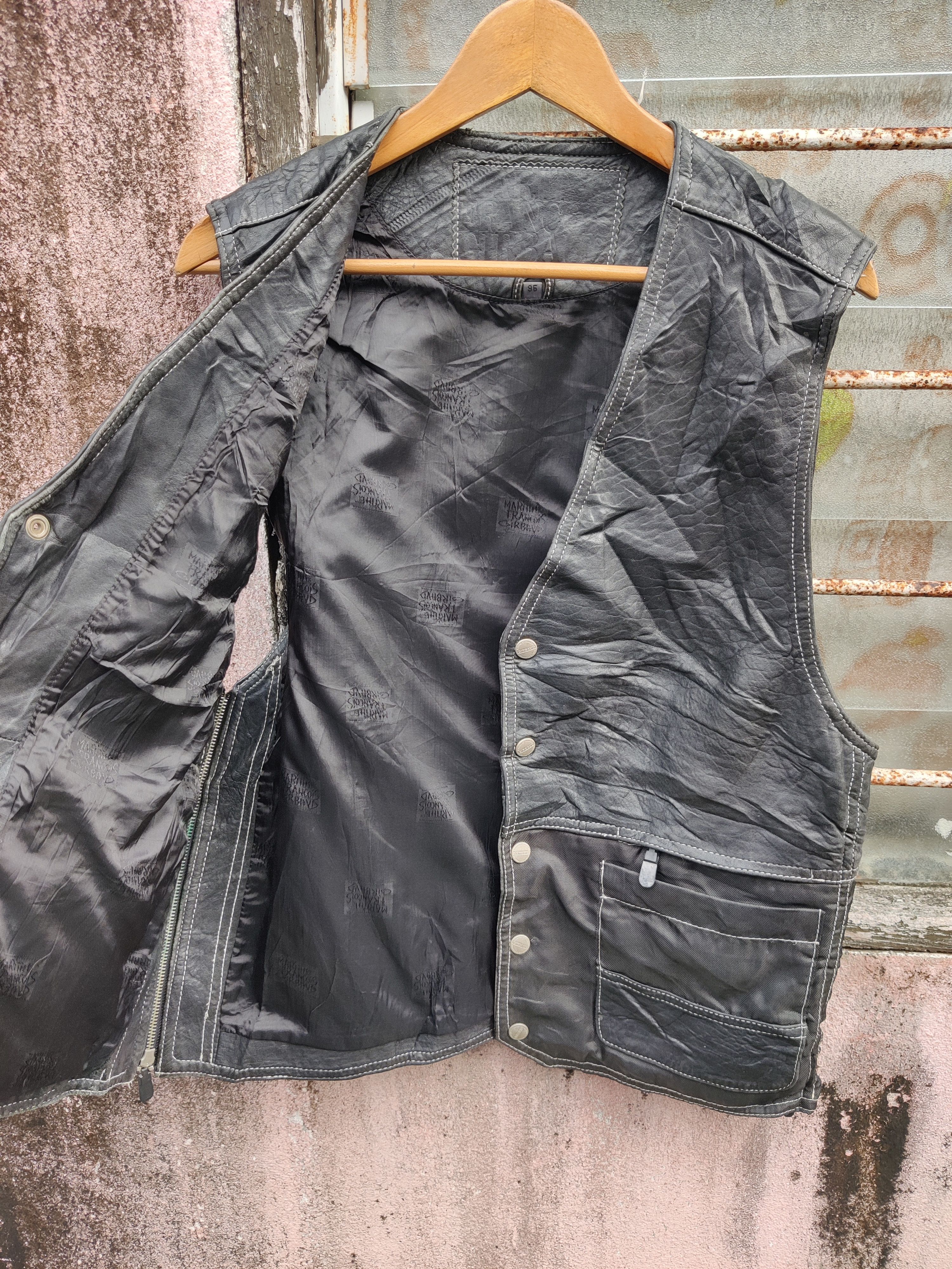 Marithe + Francois Girbaud Vintage Marithe Francois Girboud Half Leather Motorbike Vest Size US M / EU 48-50 / 2 - 5 Thumbnail