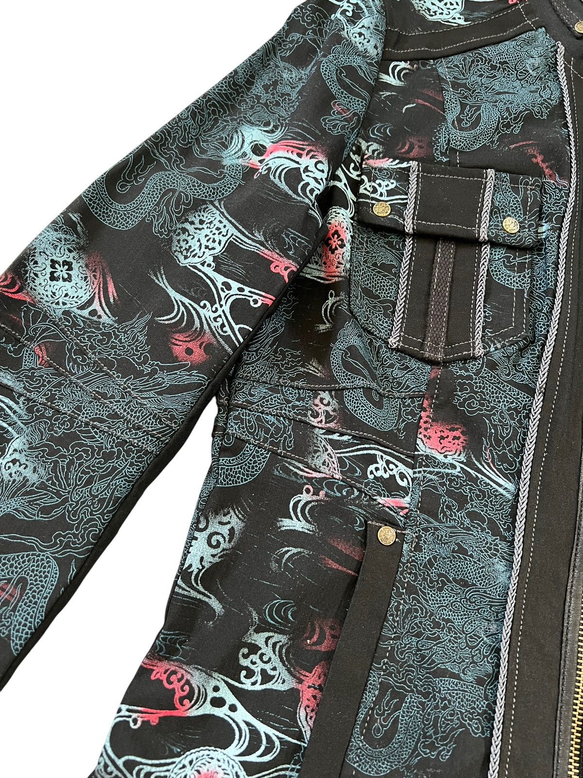 If Six Was Nine × Japanese Brand × Le Grande Bleu (L.G.B.) Ozz Croce 🇯🇵 Dragon Motif Goth Zipper Jacket Size S / US 4 / IT 40 - 5 Thumbnail