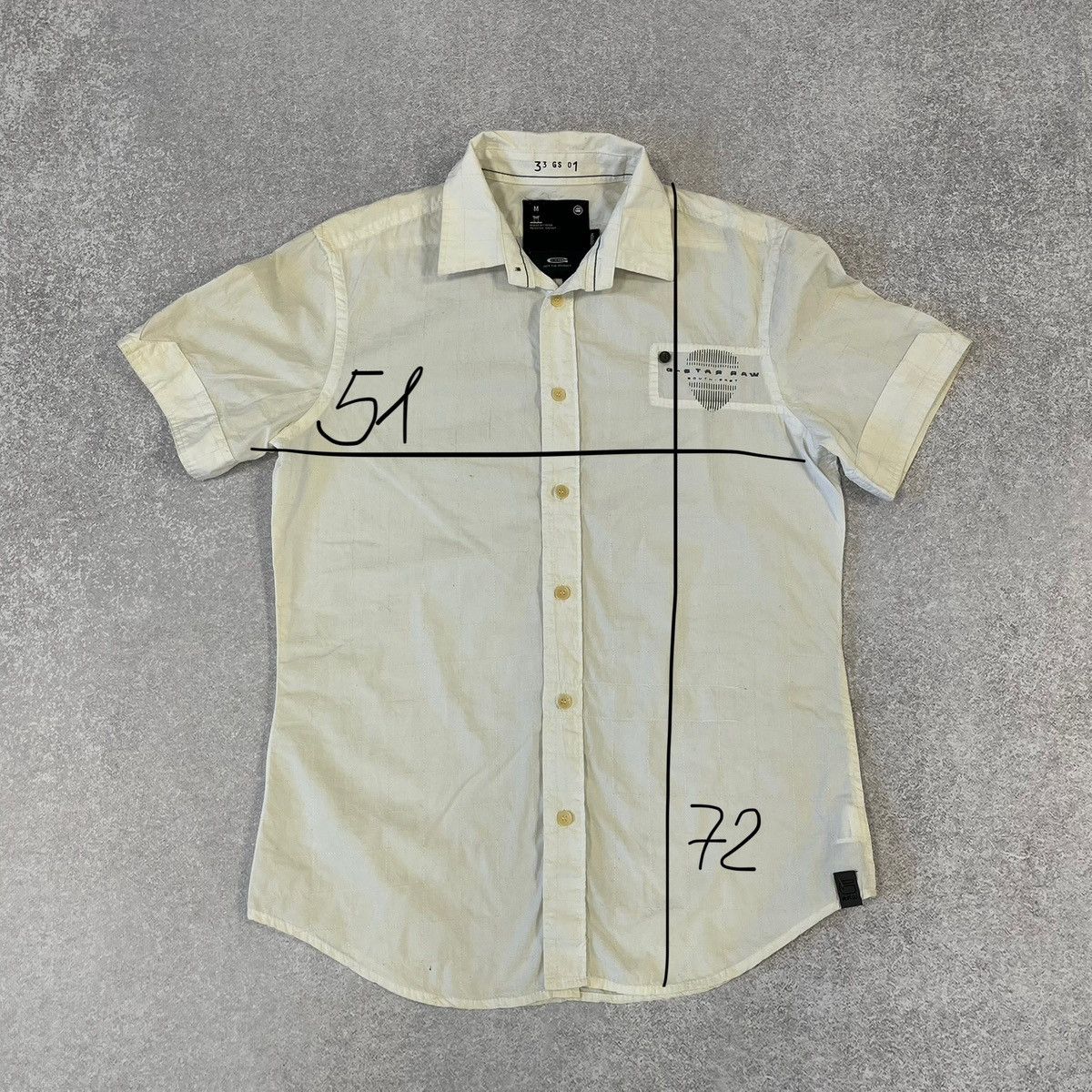 G-Star Creamy G-star raw button-up shirt with a unique design y2k Size US M / EU 48-50 / 2 - 2 Thumbnail