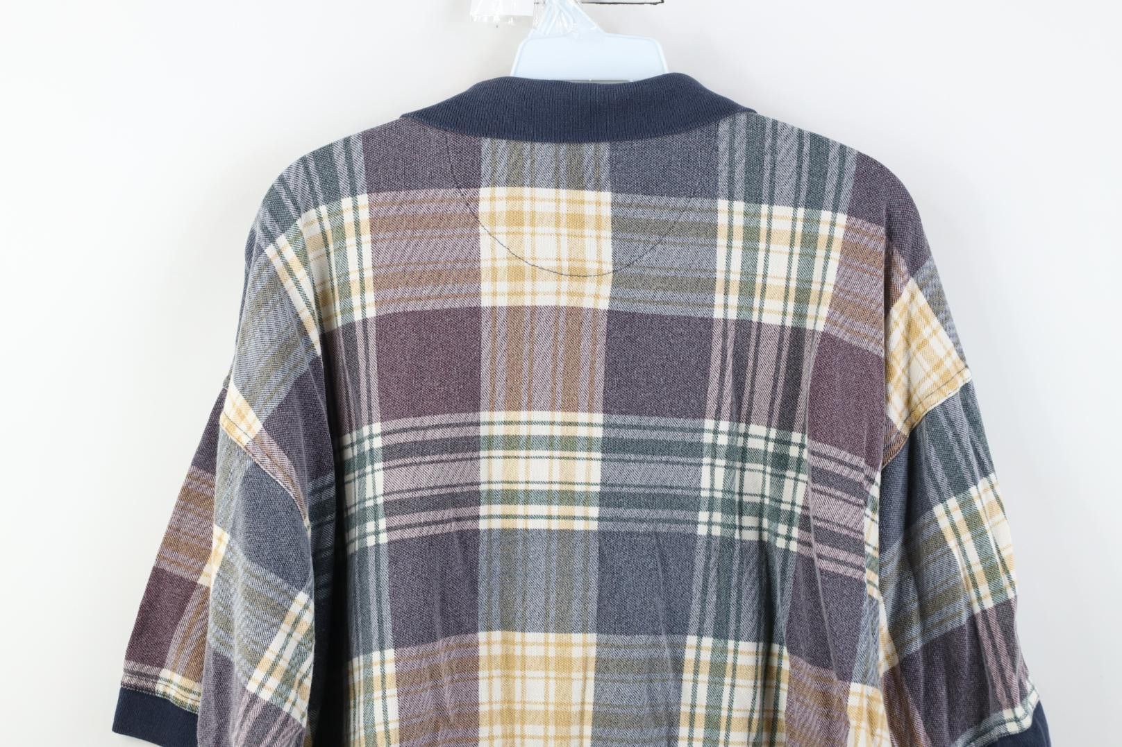 Vintage Vintage 90s Streetwear Knit Golf Polo Shirt Rainbow Plaid Size US XL / EU 56 / 4 - 10 Thumbnail