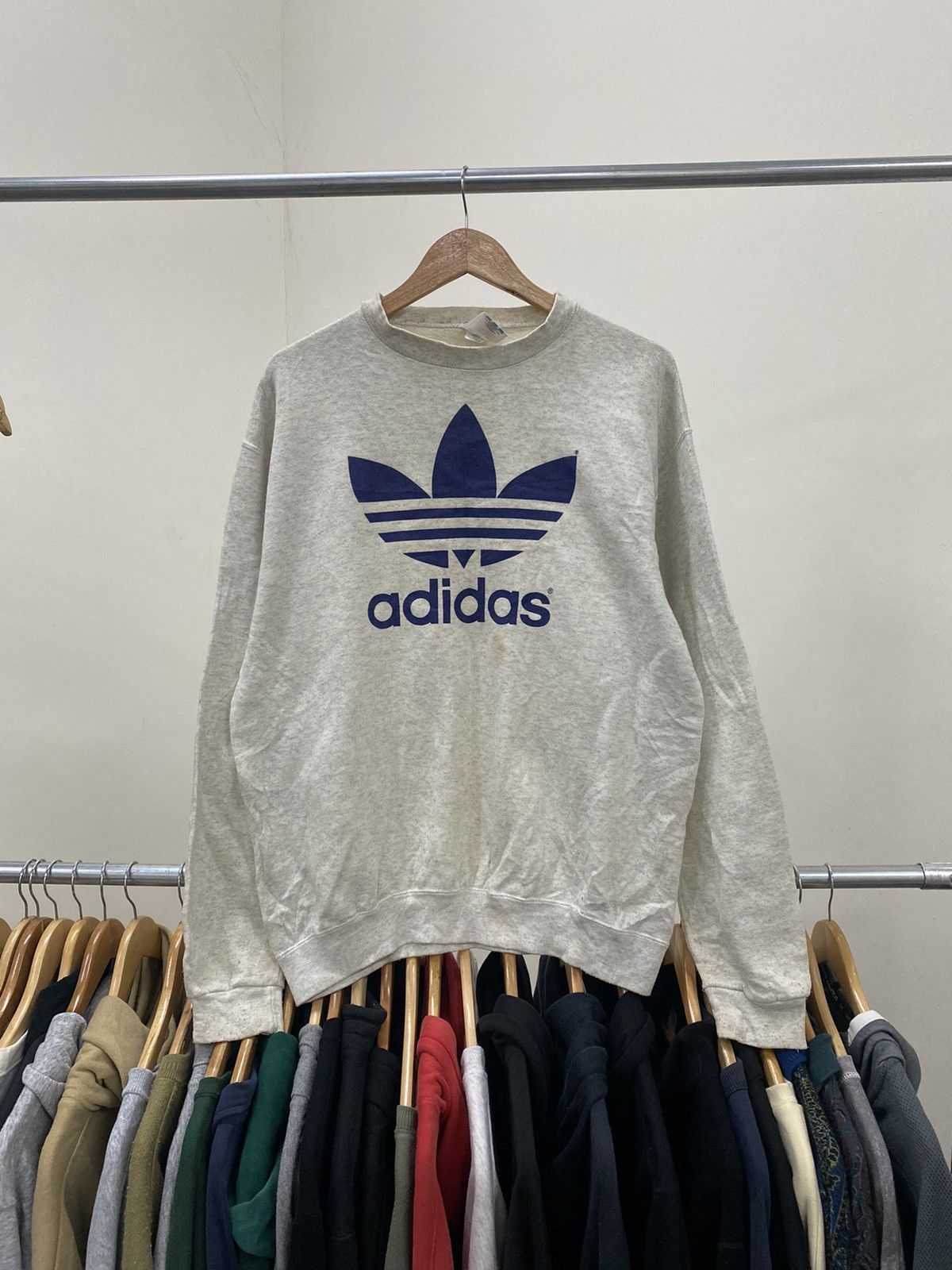 Adidas × Vintage RARE 80s ADIDAS USA DISTRESSED SWEATSHIRT Size US L / EU 52-54 / 3 - 1 Thumbnail