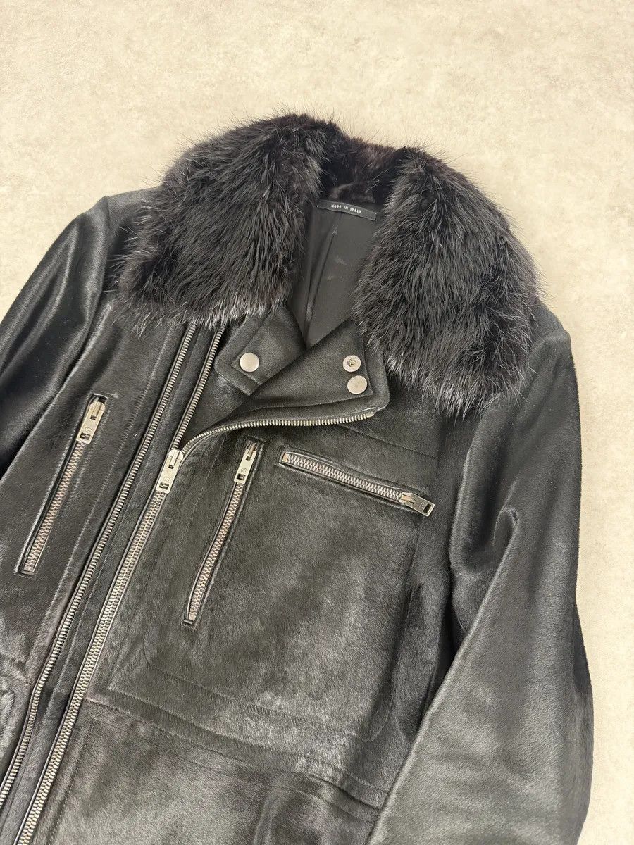 Gucci 2000s Gucci Black Pony Fur Leather Multi Zips Long Jacket by Tom Ford Size US M / EU 48-50 / 2 - 9 Thumbnail