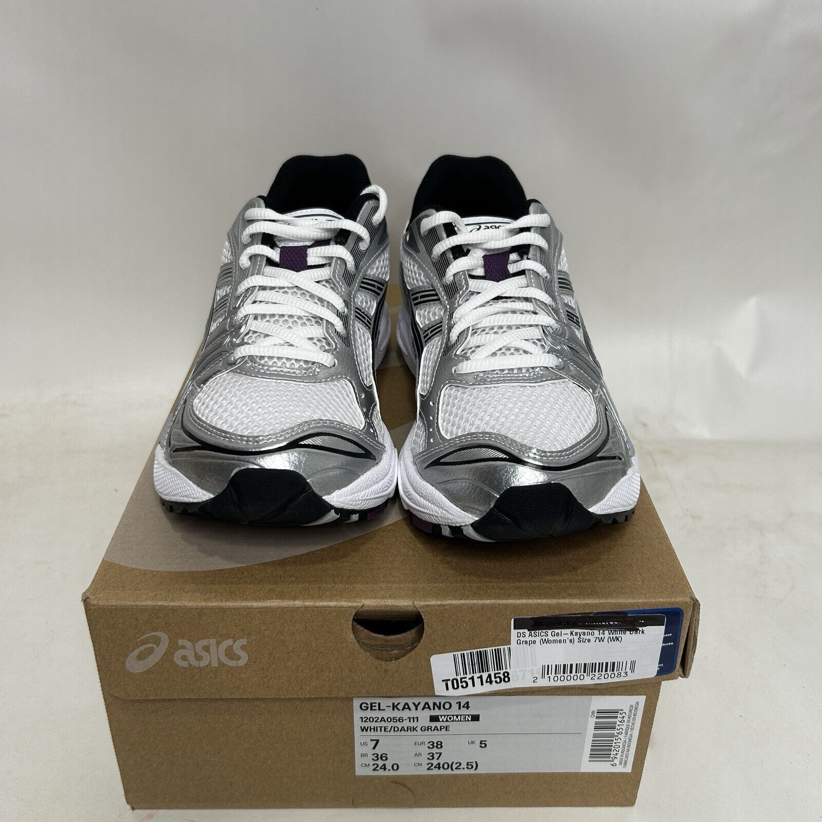 Asics ASICS Gel Kayano 14 WMNS “Silver White Dark Grape” 2024 Size US 7 / IT 37 - 2 Thumbnail