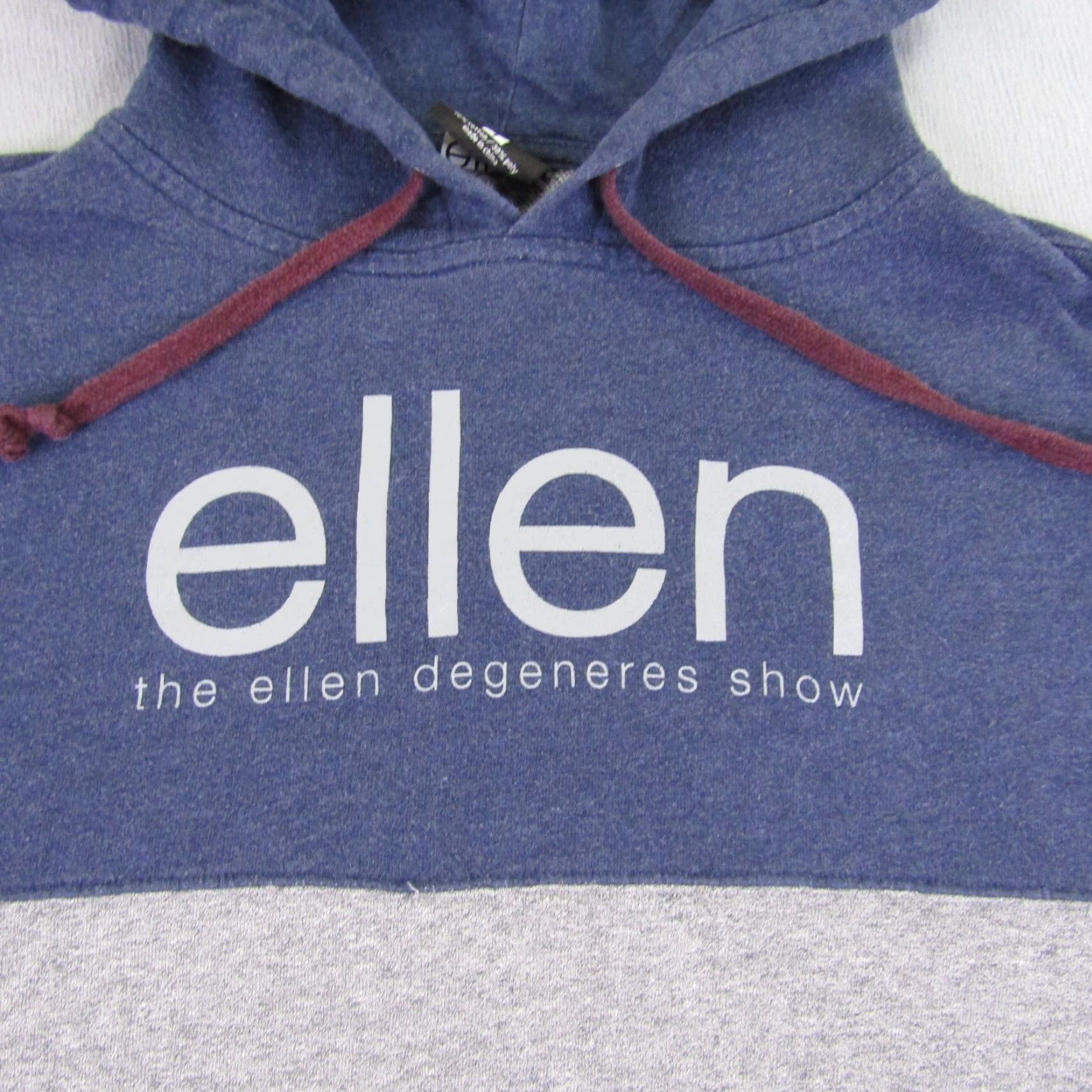 Vintage Ellen Degeneres Hoodie Mens Medium Blue Blue Gray Red Pullover Sweater Sweatshirt Jacket Logo Knit Pocket Size US M / EU 48-50 / 2 - 6 Thumbnail