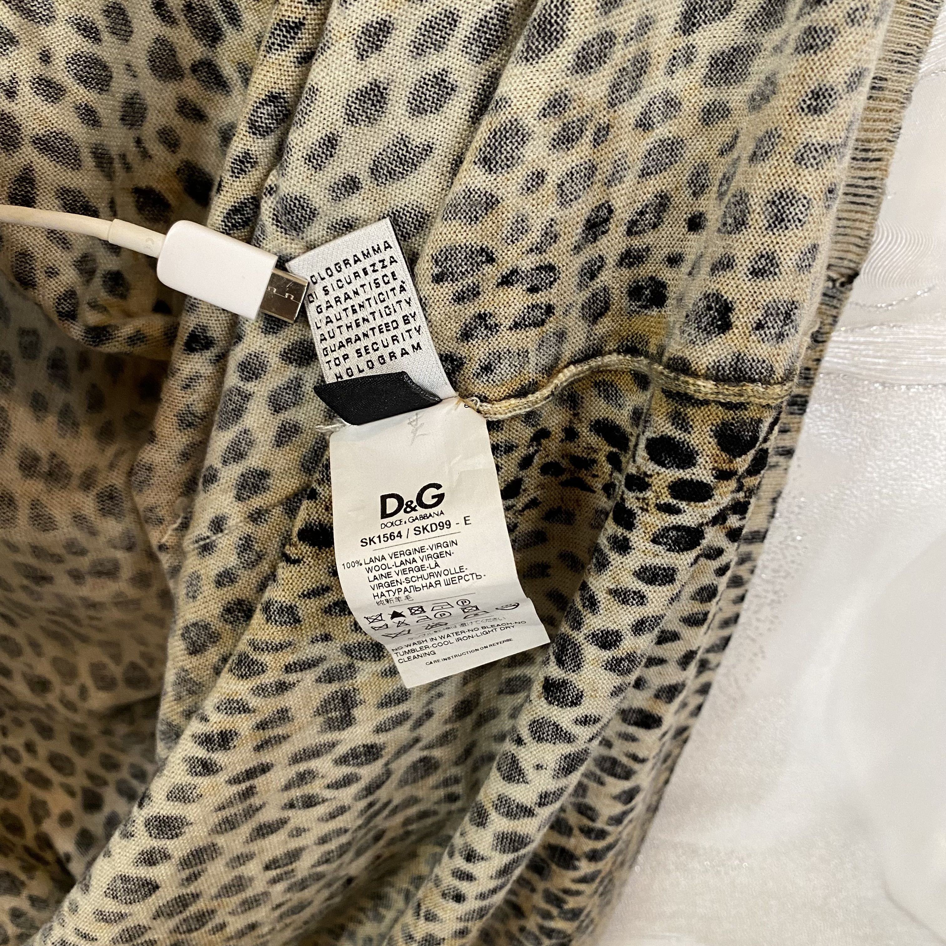 Dolce & Gabbana Dolche Gabbana Womens 100% Narutal Wool Leopard Cardigan Size S / US 4 / IT 40 - 5 Thumbnail