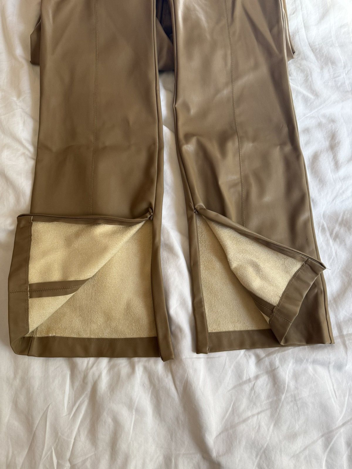 Zara Zara Tan Faux Leather leggings Size 28" / US 6 / IT 42 - 5 Thumbnail
