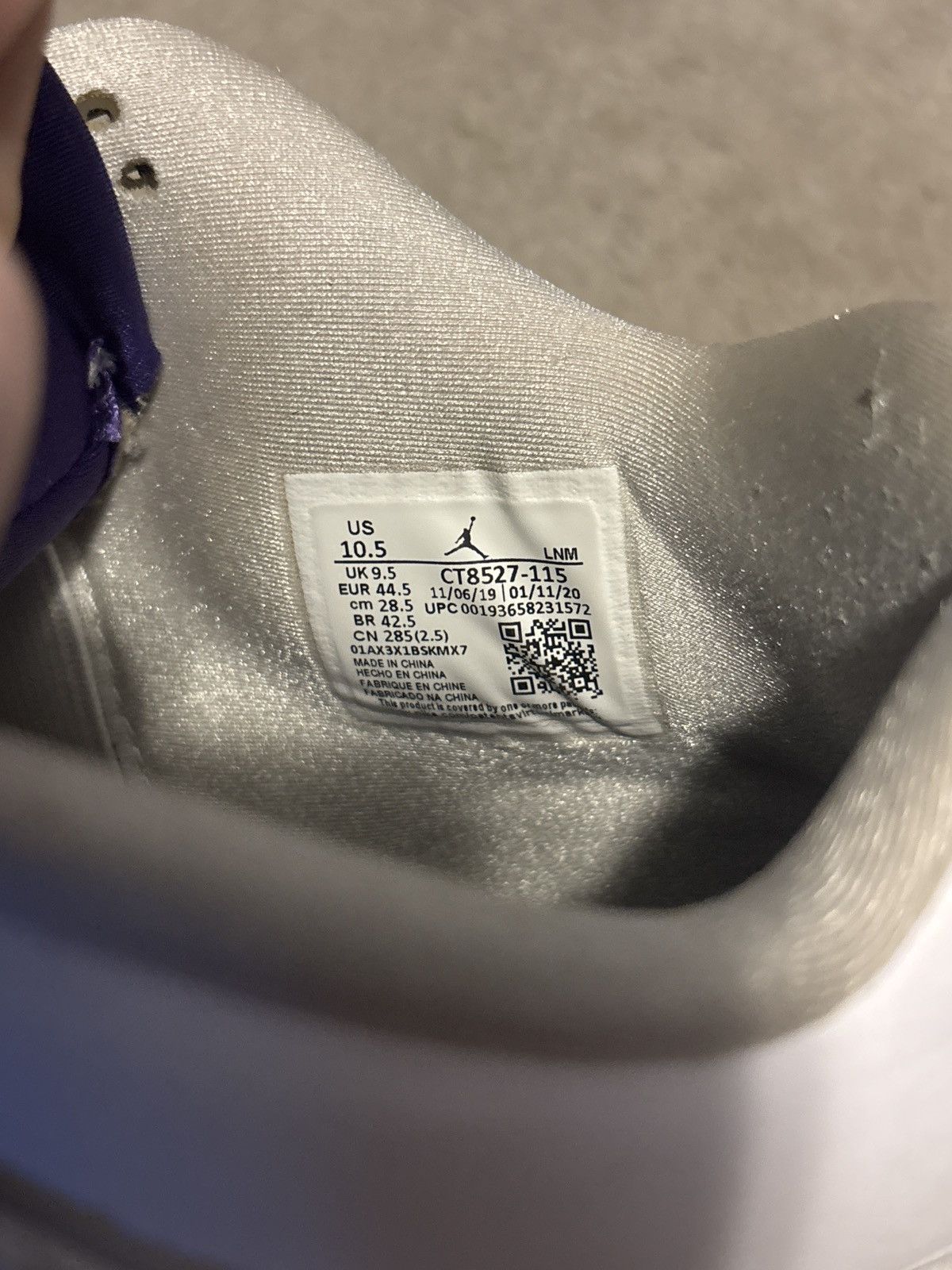 Nike Air Jordan 4 metallic purple Size US 10.5 / EU 43-44 - 6 Thumbnail
