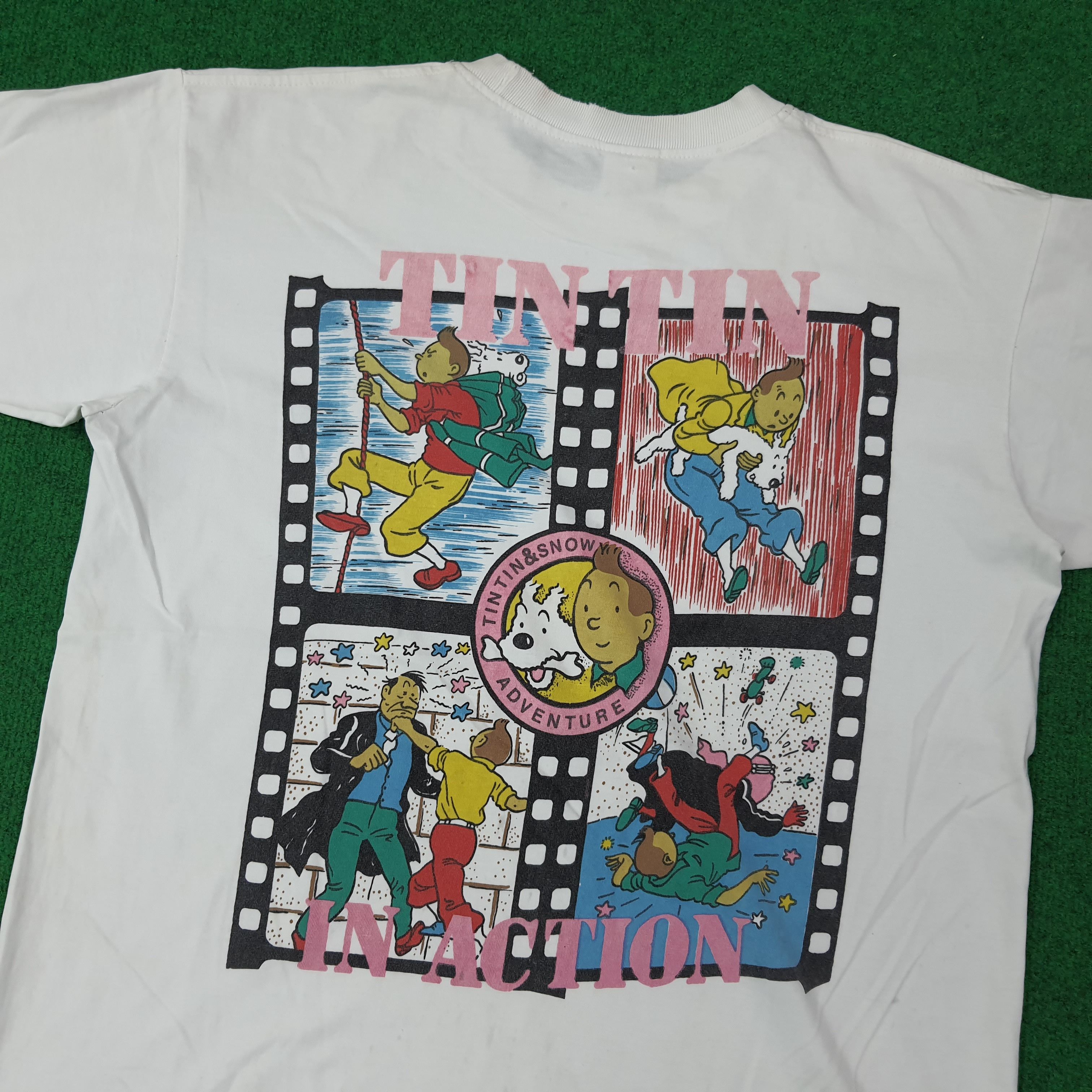 Vintage Vintage Adventure of Tintin Tshirt C267N50 Size US L / EU 52-54 / 3 - 2 Thumbnail