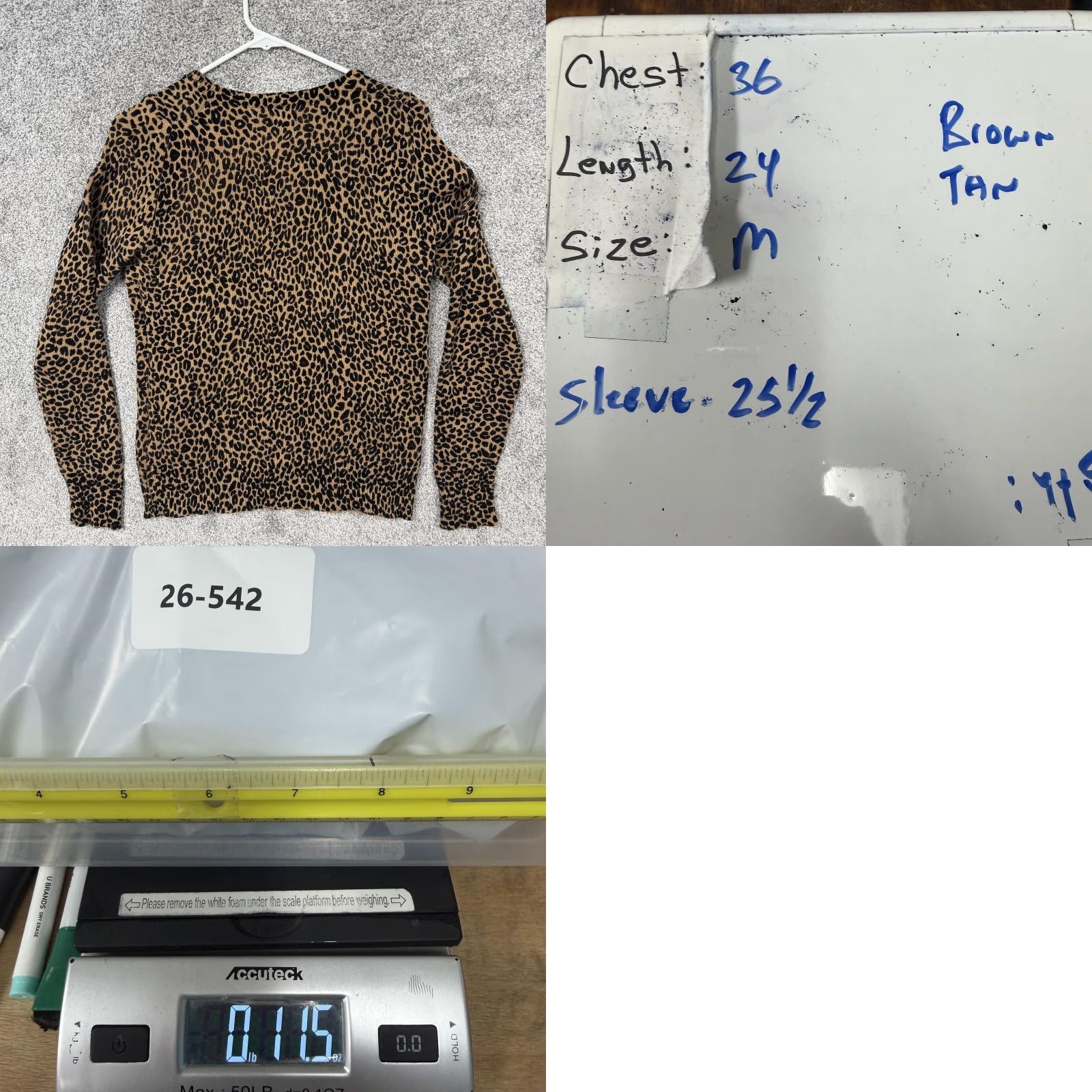 Loft VINTAGE Loft SweatEr Womens M Brown Tan Leopard Print Office Siren Preppy Indie Sleaze Size M / US 6-8 / IT 42-44 - 8 Thumbnail