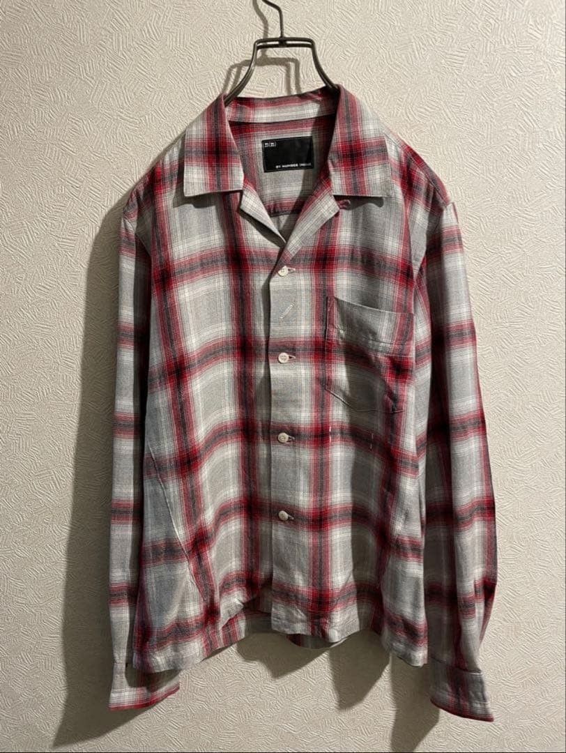 Number (N)ine Archive SS09 "The Lonesome Heroes" Plaid Camp Collar Shirt Size US M / EU 48-50 / 2 - 1 Thumbnail