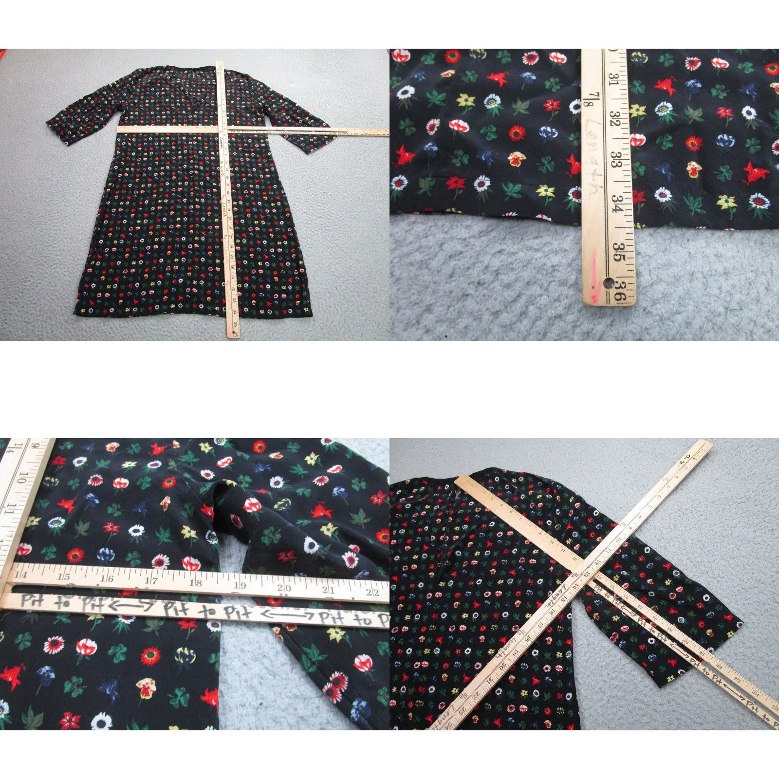 Equipment EQUIPMENT Femme Black Floral Silk Shift Dress Women's Medium 3/4 Sleeve Casual Size M / US 6-8 / IT 42-44 - 8 Thumbnail