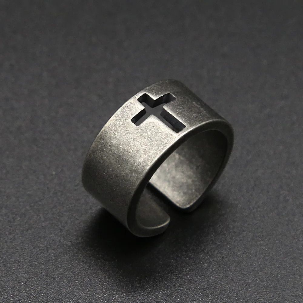 Jewelry Christian Cross Ring Jewelry Streetwear Fashion Gift Size ONE SIZE - 4 Thumbnail