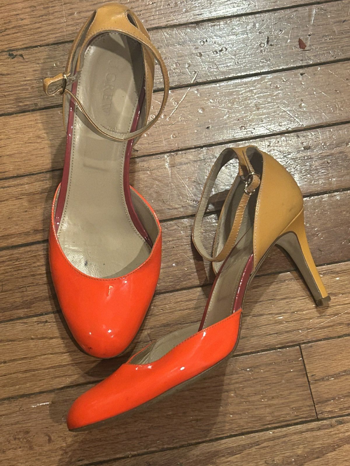 J.Crew Nude Orange J.CREW D'Orsay Patent Leather Size US 8.5 / IT 38.5 - 1 Thumbnail