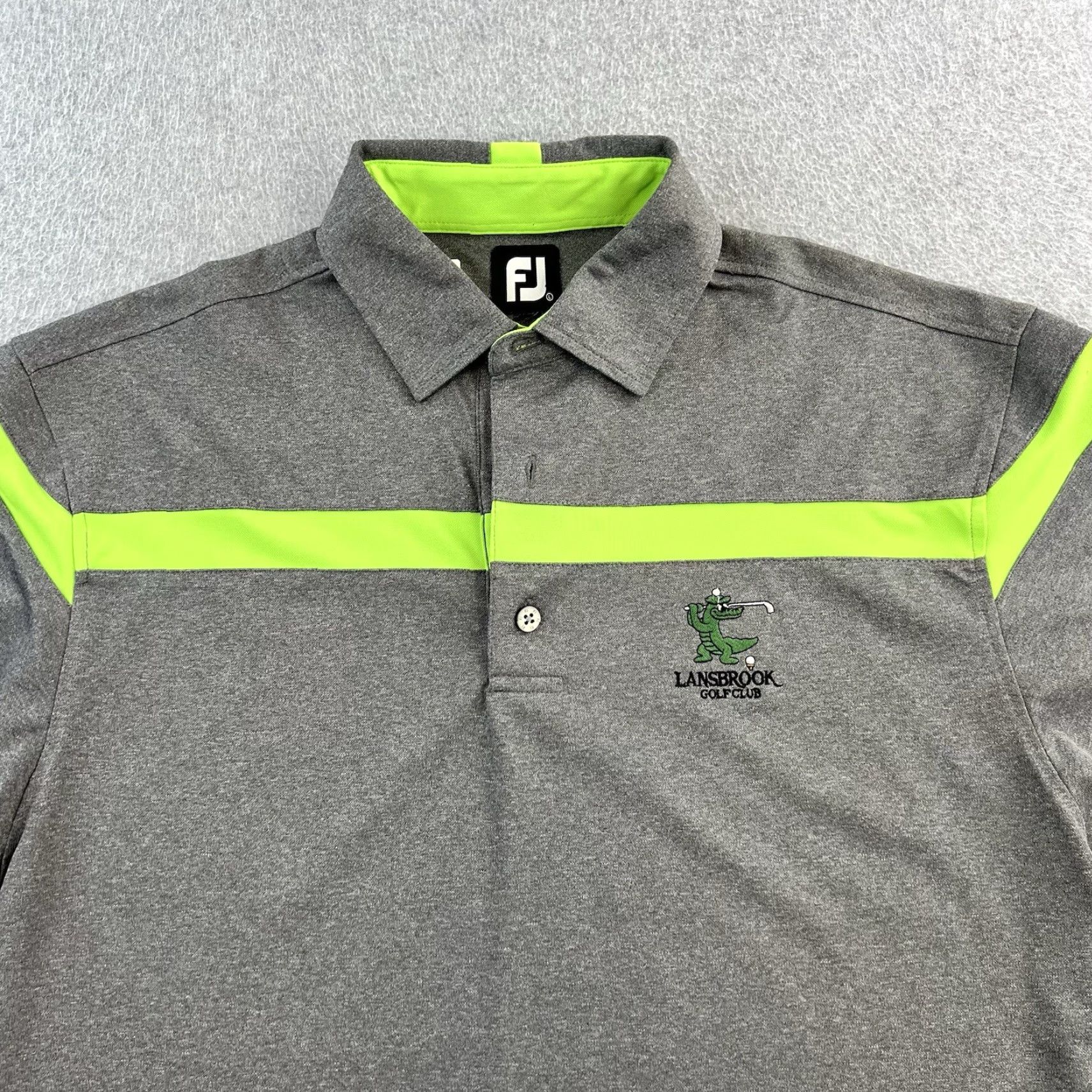Footjoy FootJoy Polo Mens Large Gray Short Sleeve Lansbrook Golf Club Logo Shirt FJ Size US L / EU 52-54 / 3 - 4 Thumbnail