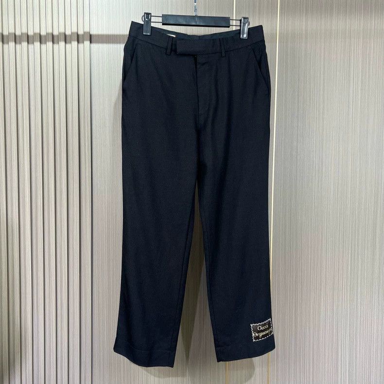 Gucci Gucci Patch embroidered letter wool casual trousers 2504-Ne Size US 30 / EU 46 - 1 Thumbnail