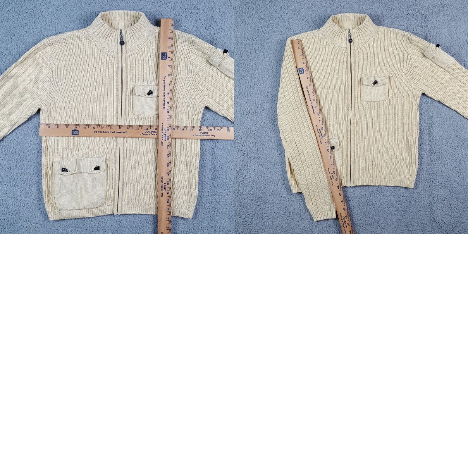 Vintage VINTAGE Jamie Sadock Beige Silk Cable Knit Cardigan Sweater Zip Up Women's Size S - 90s Bohemian Outdoor Retro 00s Y2K Top Mens Womens Girls? Size S / US 4 / IT 40 - 8 Thumbnail