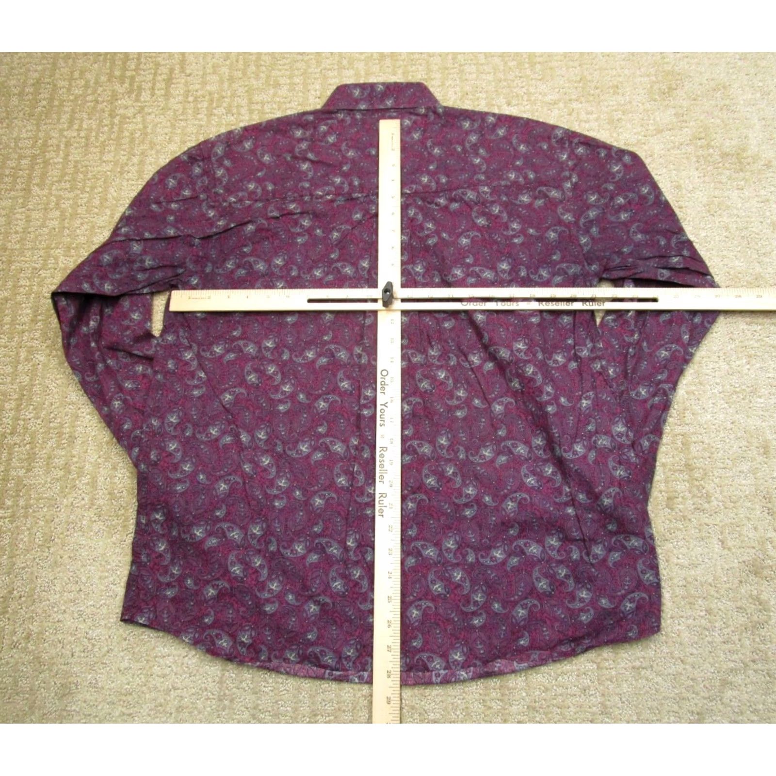 Wrangler Wrangler George Strait Shirt Men M Purple Paisley Western Long Sleeve Button-Up Size US M / EU 48-50 / 2 - 4 Thumbnail