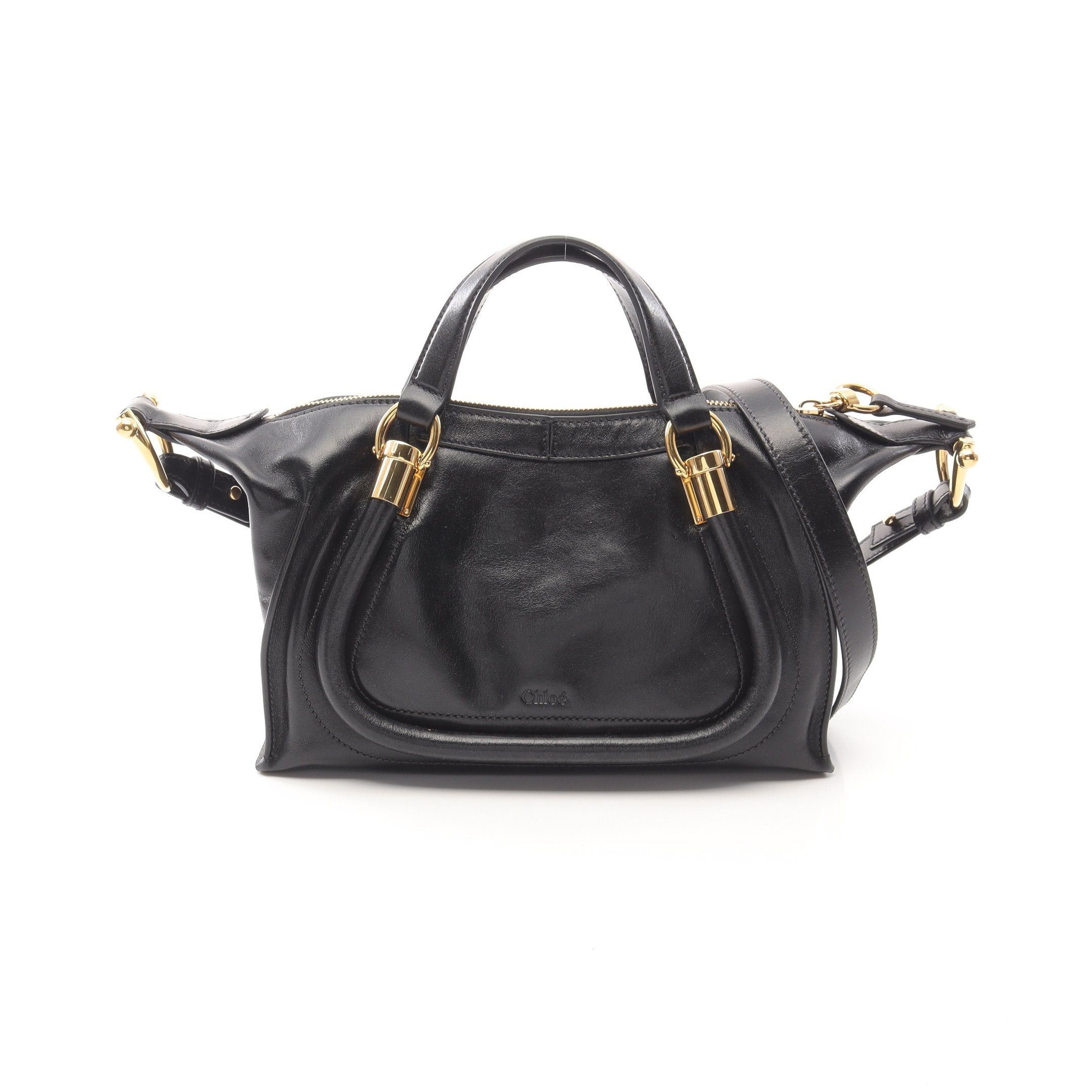 Chloe Chloe Paraty 24 Small Bag Handbag Leather Black Size ONE SIZE - 1 Thumbnail
