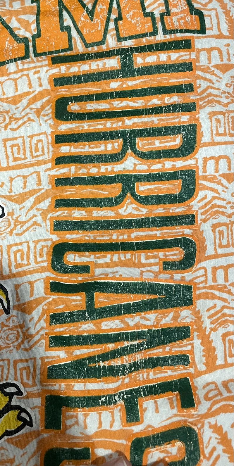 Vintage Vintage Miami Hurricanes AOP Single Stitch Shirt Mens 2XL Size US XXL / EU 58 / 5 - 8 Thumbnail