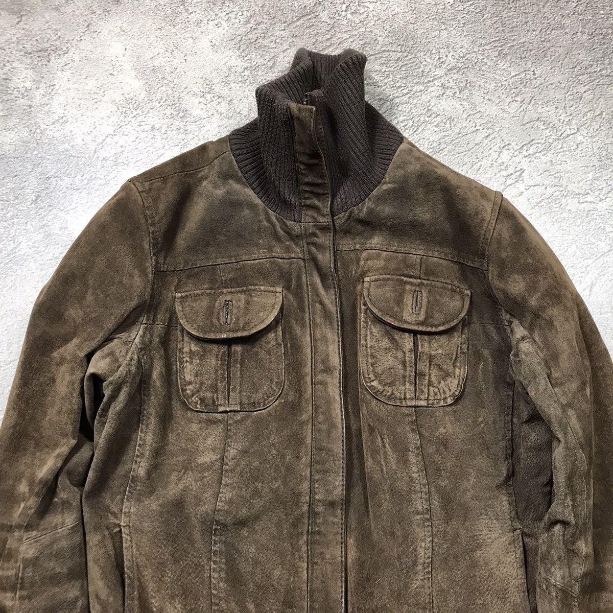 Vintage Vintage 90s Faded Suede Chore Jacket Workwear Skate Rave M Size US M / EU 48-50 / 2 - 2 Thumbnail