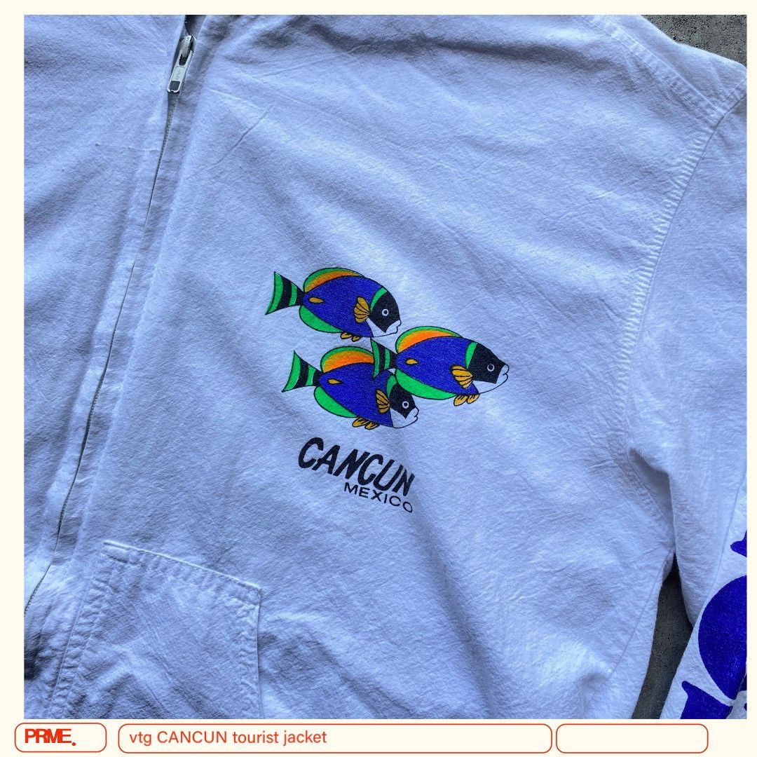 Japanese Brand × Vintage vintage 90s CANCUN MEXICO Tourist Big Spellout zip up jacket Size US L / EU 52-54 / 3 - 10 Thumbnail