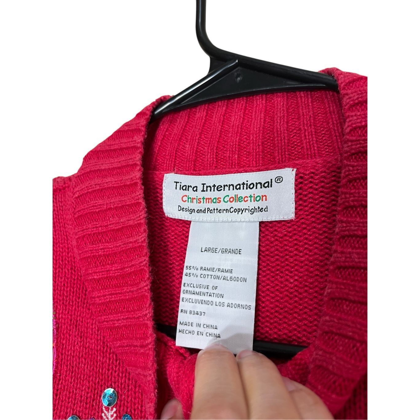 Other Vintage Tiara International Zip Cardigan Red Snowman Christm Size L / US 10 / IT 46 - 5 Thumbnail
