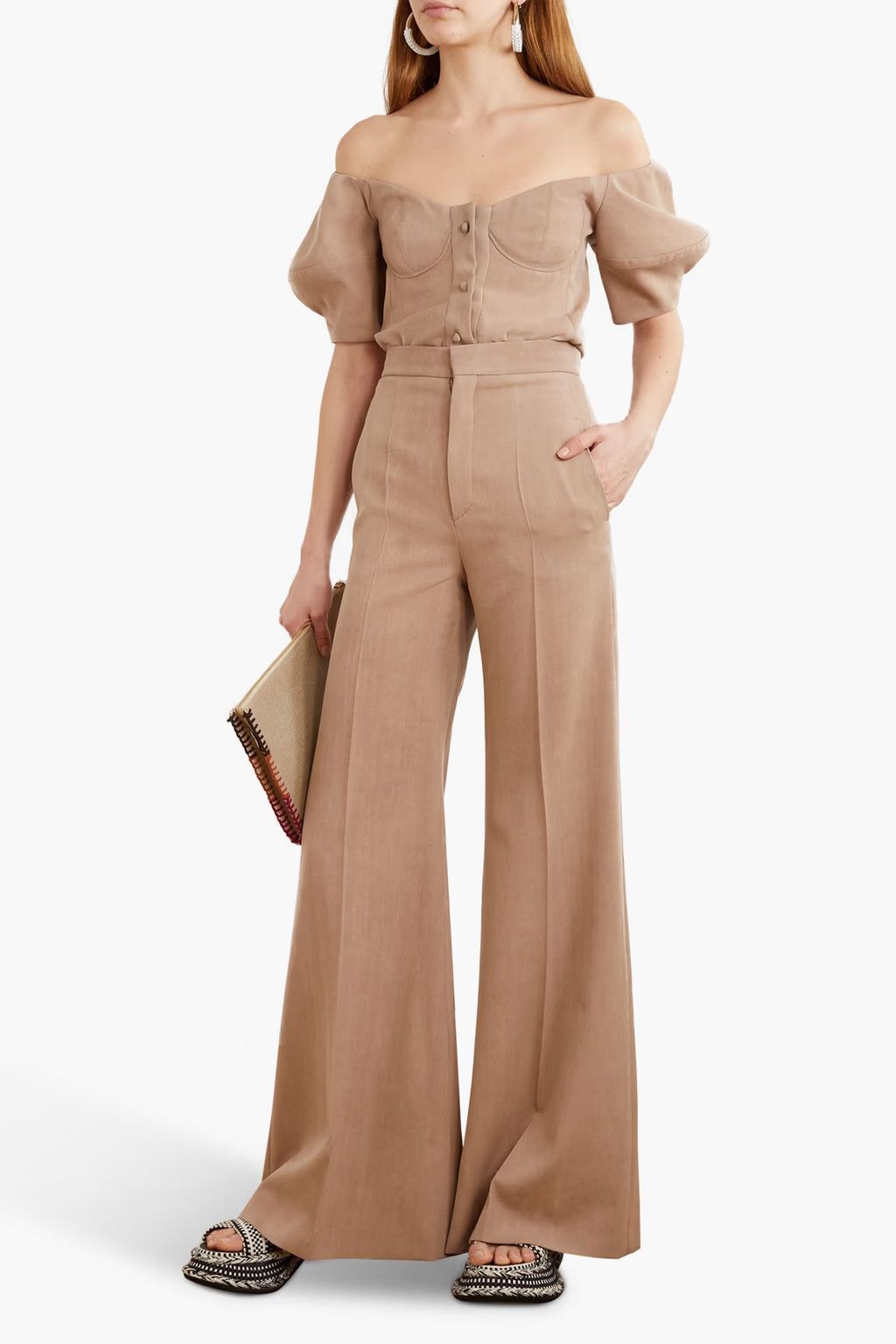 Chloe o1y0825 Solid Color Shirt in Light Brown Size S / US 4 / IT 40 - 2 Thumbnail