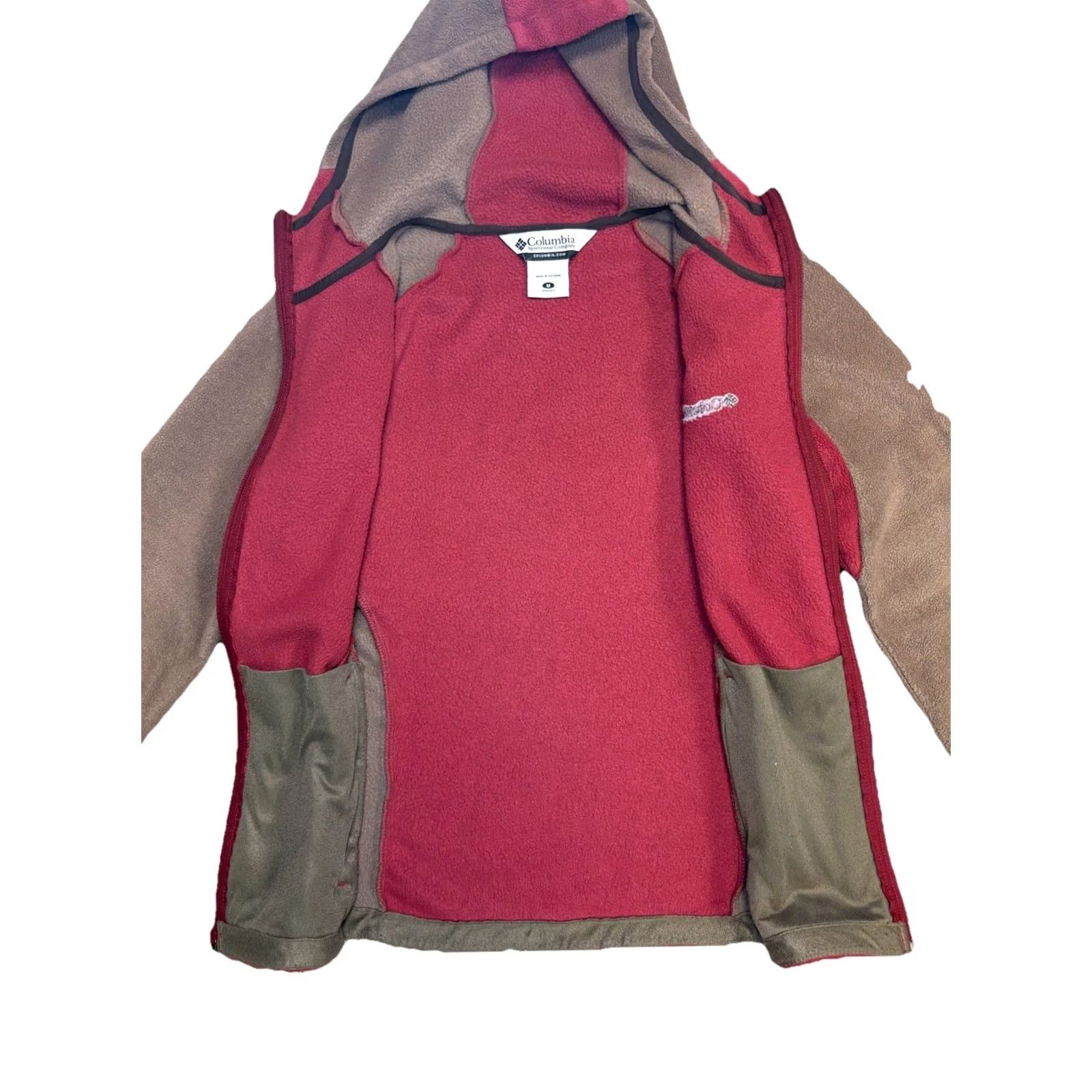 Vintage Columbia Jacket Women’s Medium Full Zip Fleece Zip Pockets Brown & Red Ladies Size M / US 6-8 / IT 42-44 - 7 Thumbnail