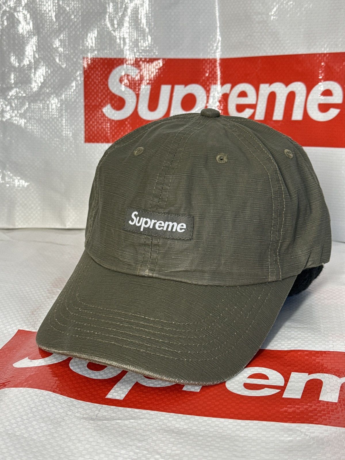 Supreme Supreme small box coated linen 6 panel cap ss 22 | Grailed