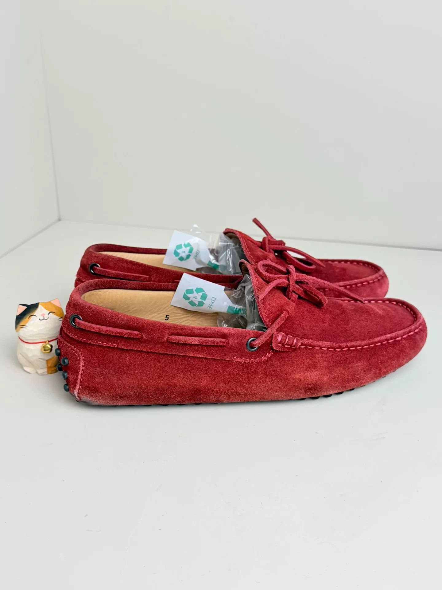 Tod's Tod's Suede Red Lowtop Sneakers us_5 Women Size US 5 / IT 35 - 1 Thumbnail