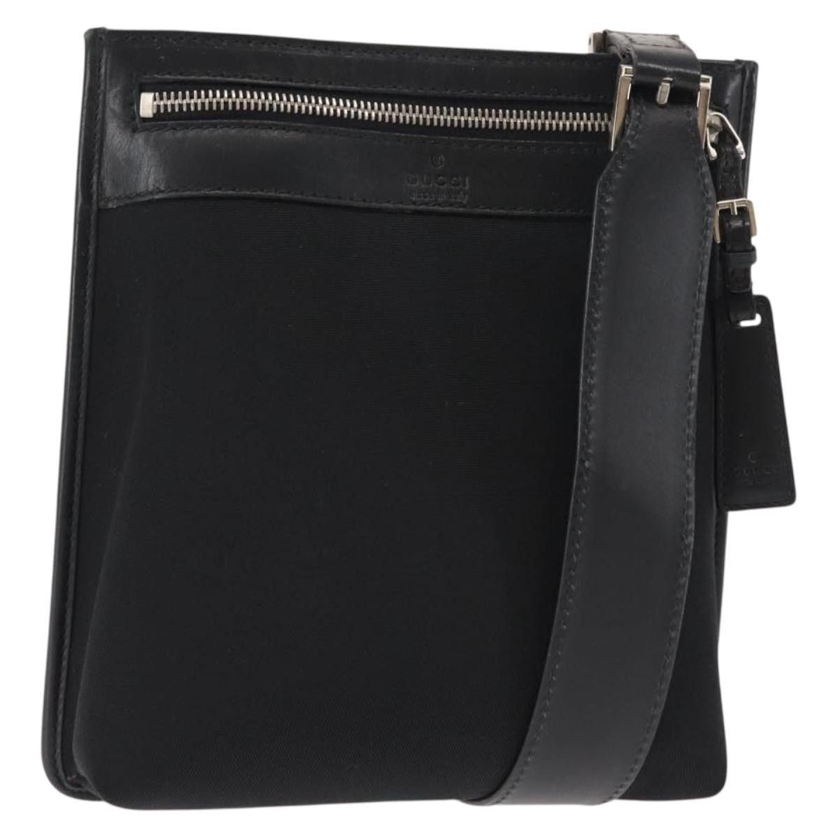 Gucci GUCCI Shoulder Bag Canvas Leather Black Size ONE SIZE - 1 Thumbnail
