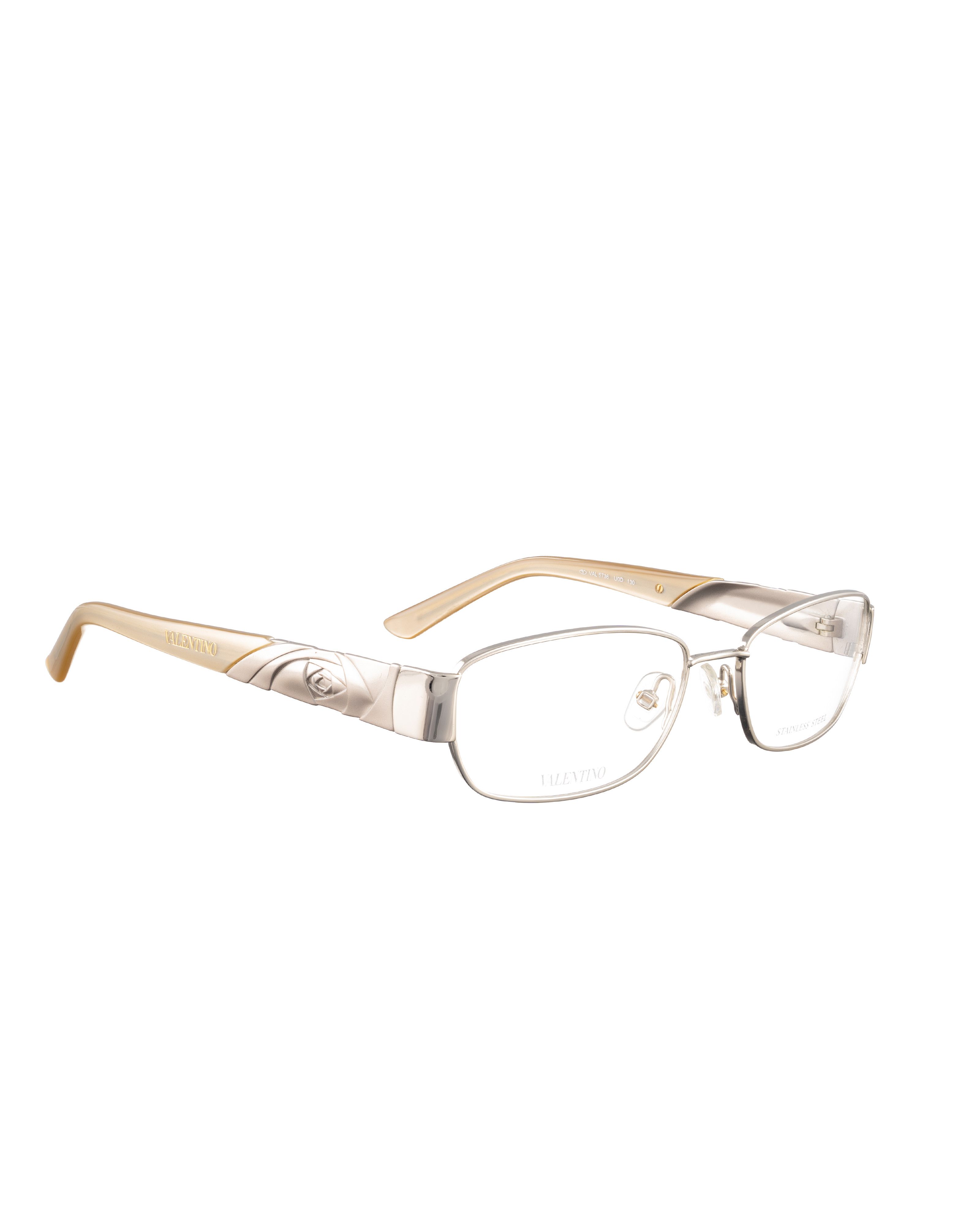 Valentino Valentino 00s Beige Pearl Glasses with Rose Details Size ONE SIZE - 1 Thumbnail