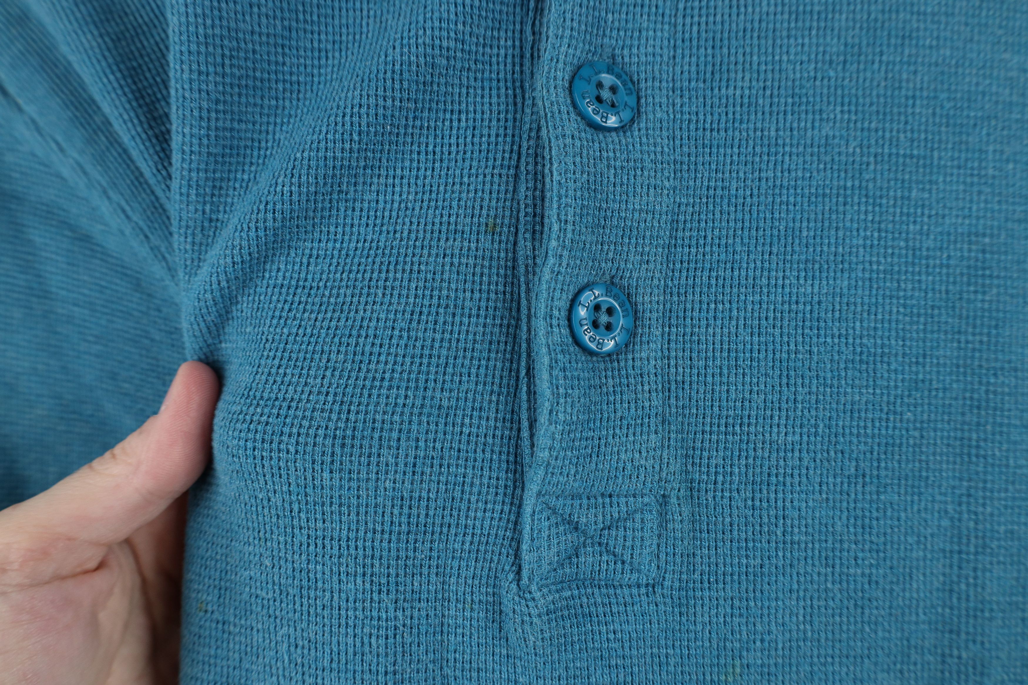 L.L. Bean Vintage LL Bean Waffle Knit Long Sleeve Henley T-Shirt Size US S / EU 44-46 / 1 - 4 Thumbnail