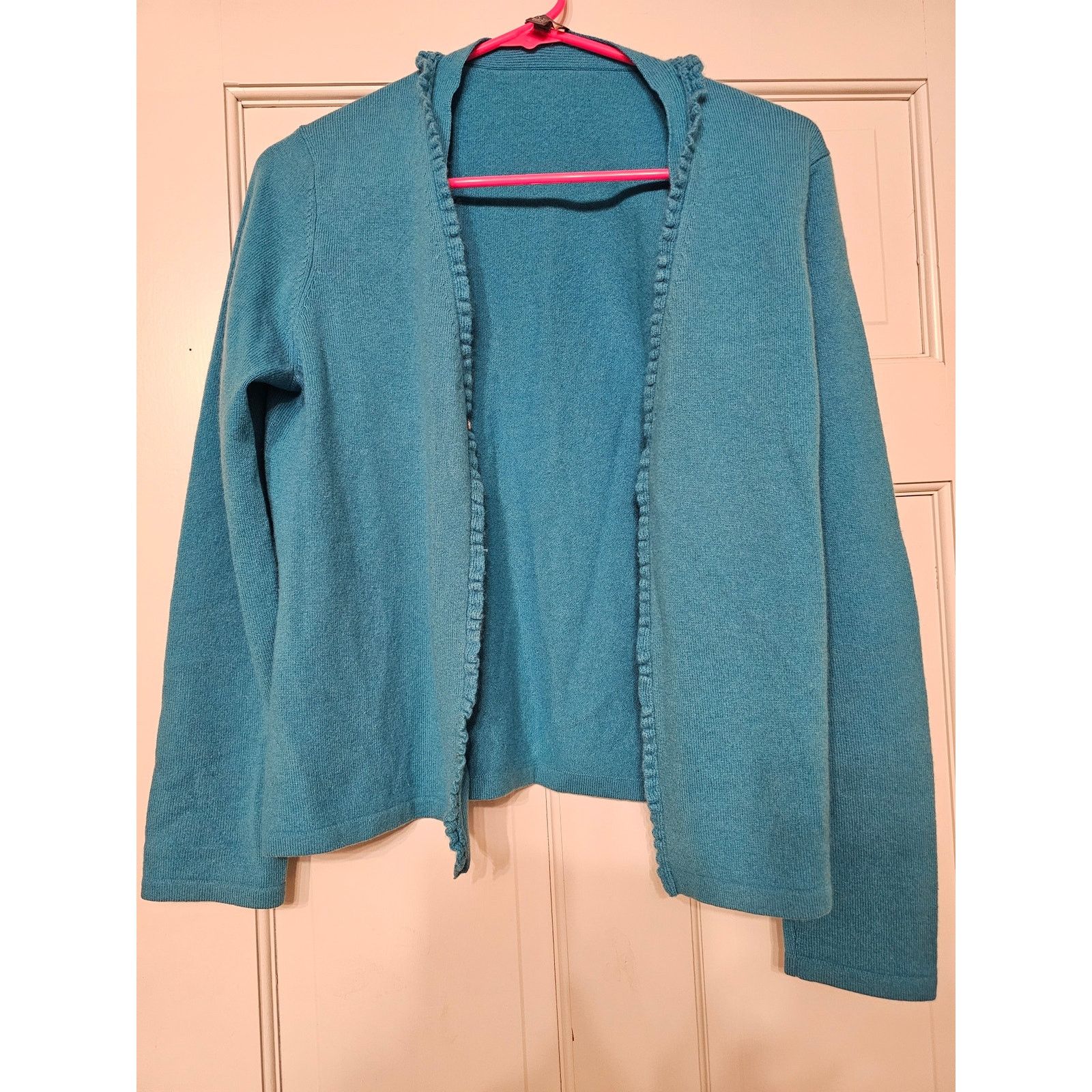 Ann Taylor Ann Taylor 100% Cashmere Cardigan | Teal Blue | Size Small Size M / US 6-8 / IT 42-44 - 1 Thumbnail