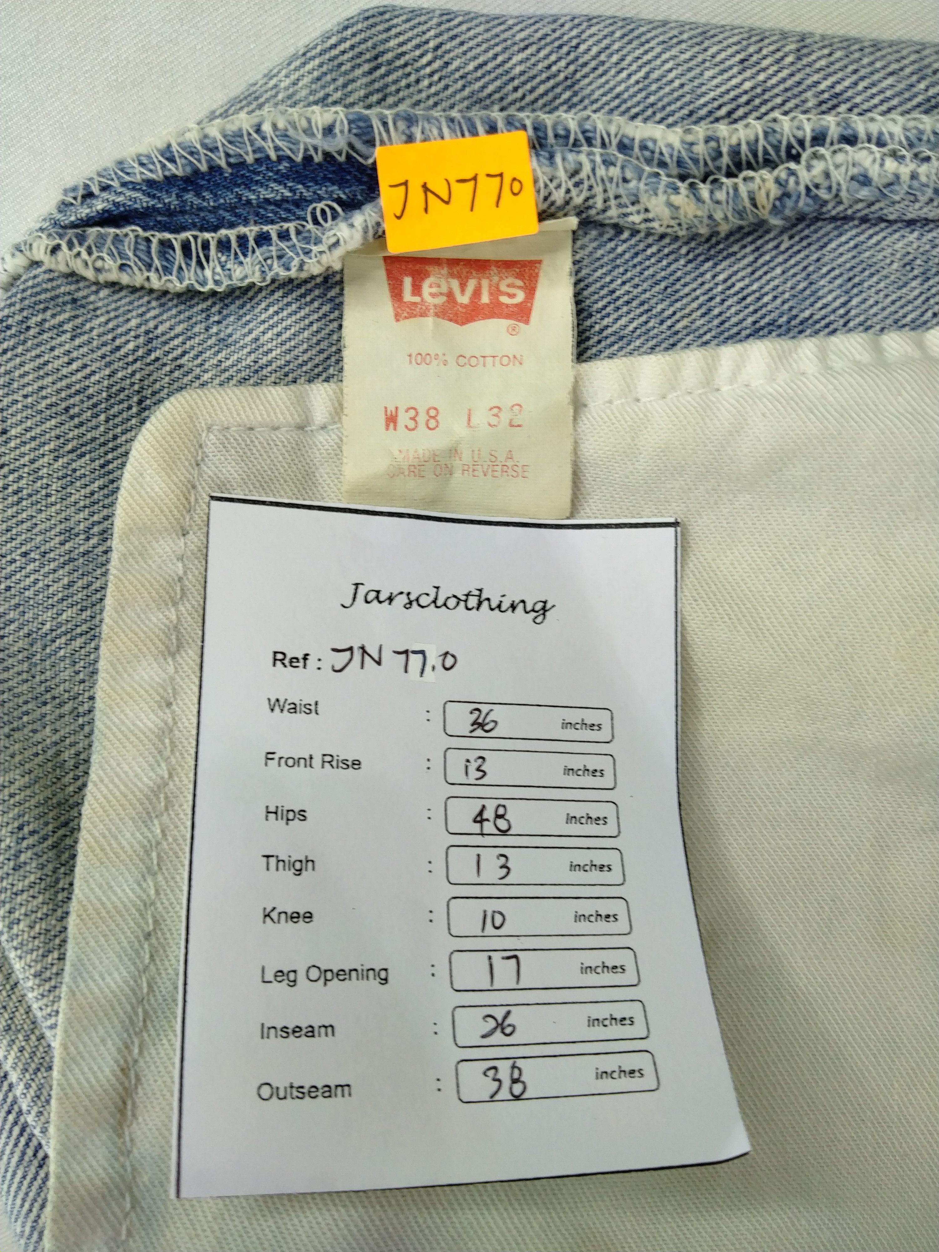 Levi's 90s Blue Wash Vintage Levi's 501 Denim 36x26 -JN770 Size US 36 / EU 52 - 8 Thumbnail