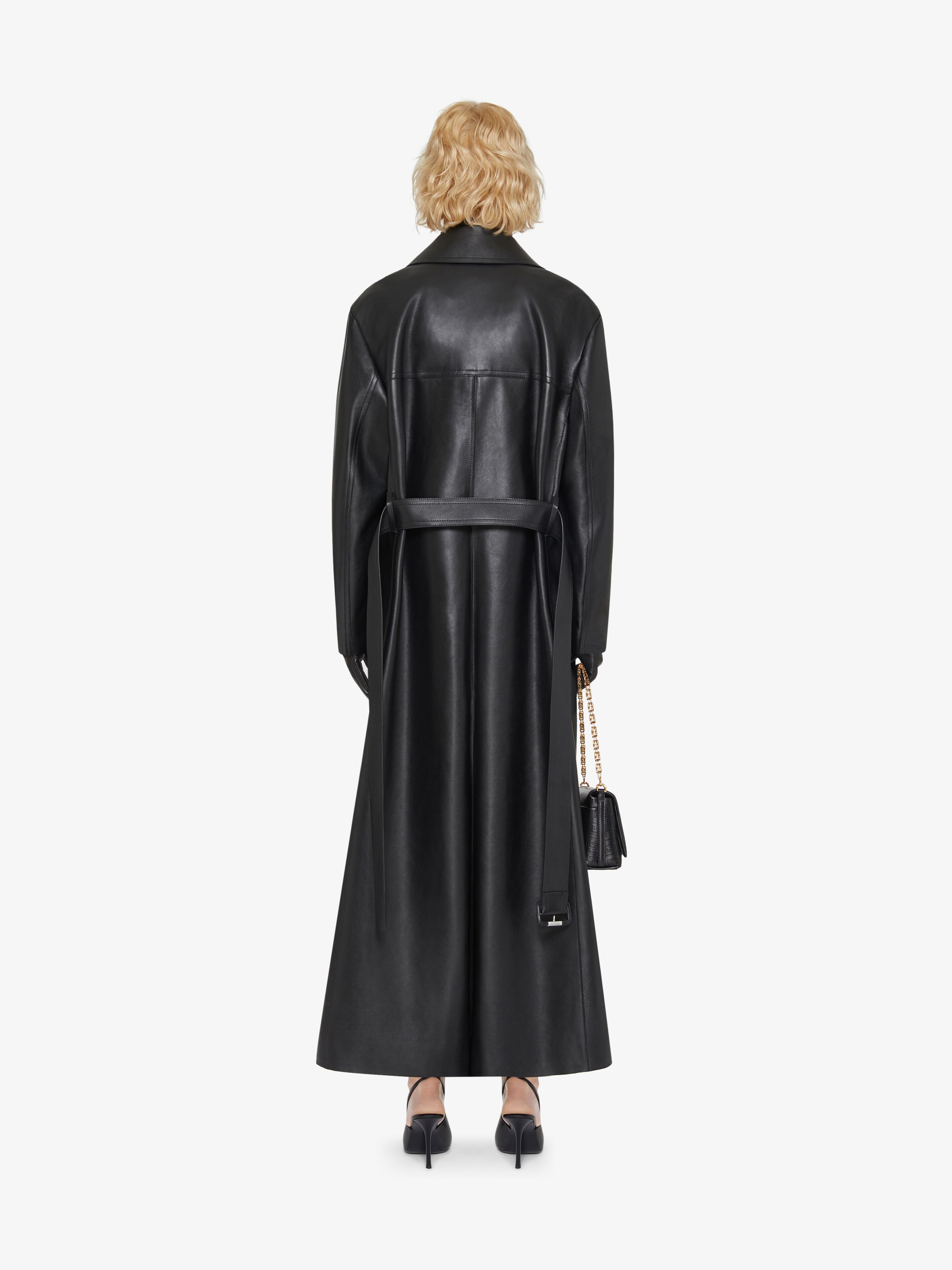 Givenchy o1w1db10325 Long Trench Coat in Black Size S / US 4 / IT 40 - 4 Thumbnail