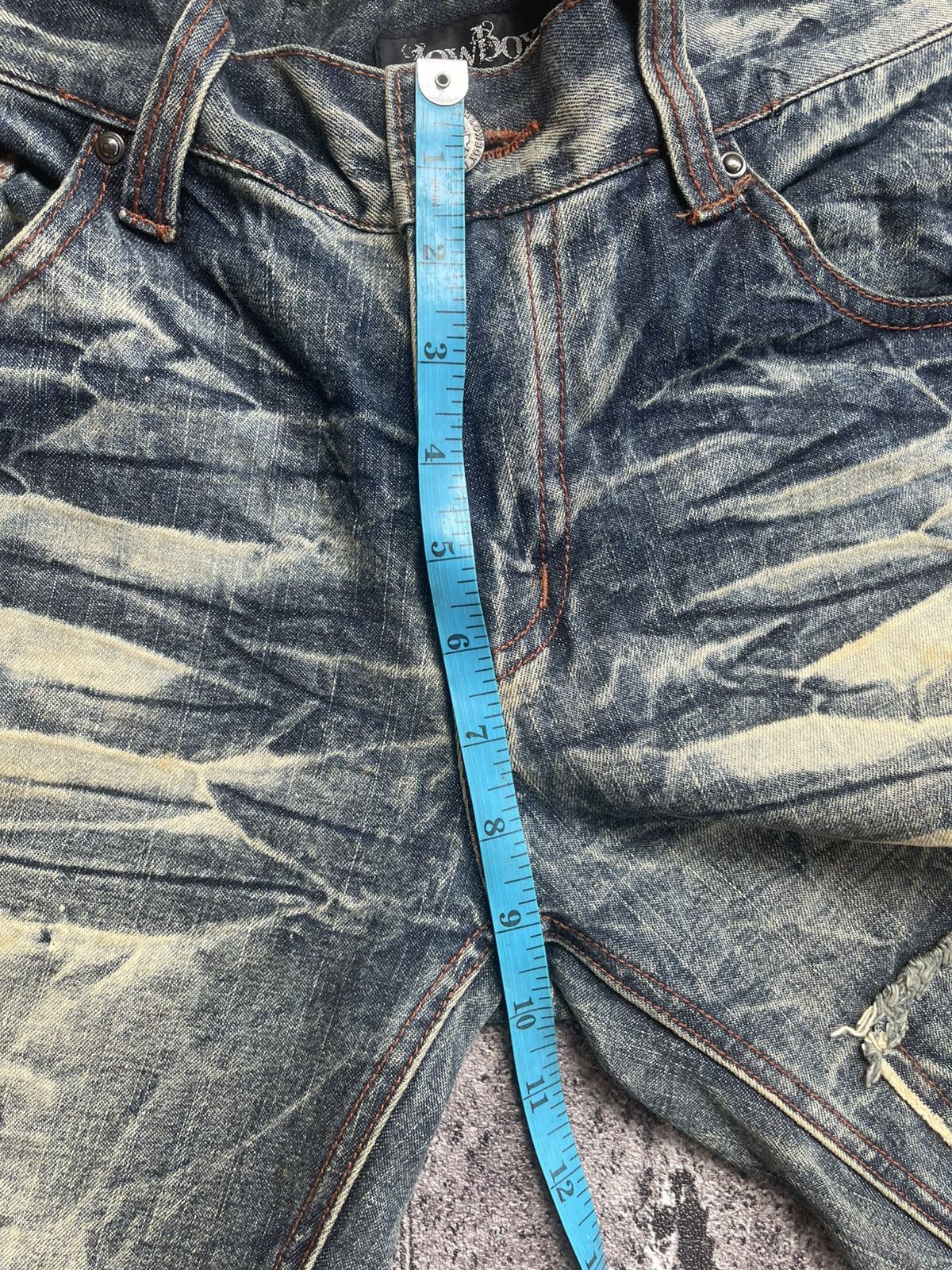 LOWBOX Y2K Lowbox D-Blu distressed ifsixwasnine bootcut jeans Size US 31 - 16 Thumbnail