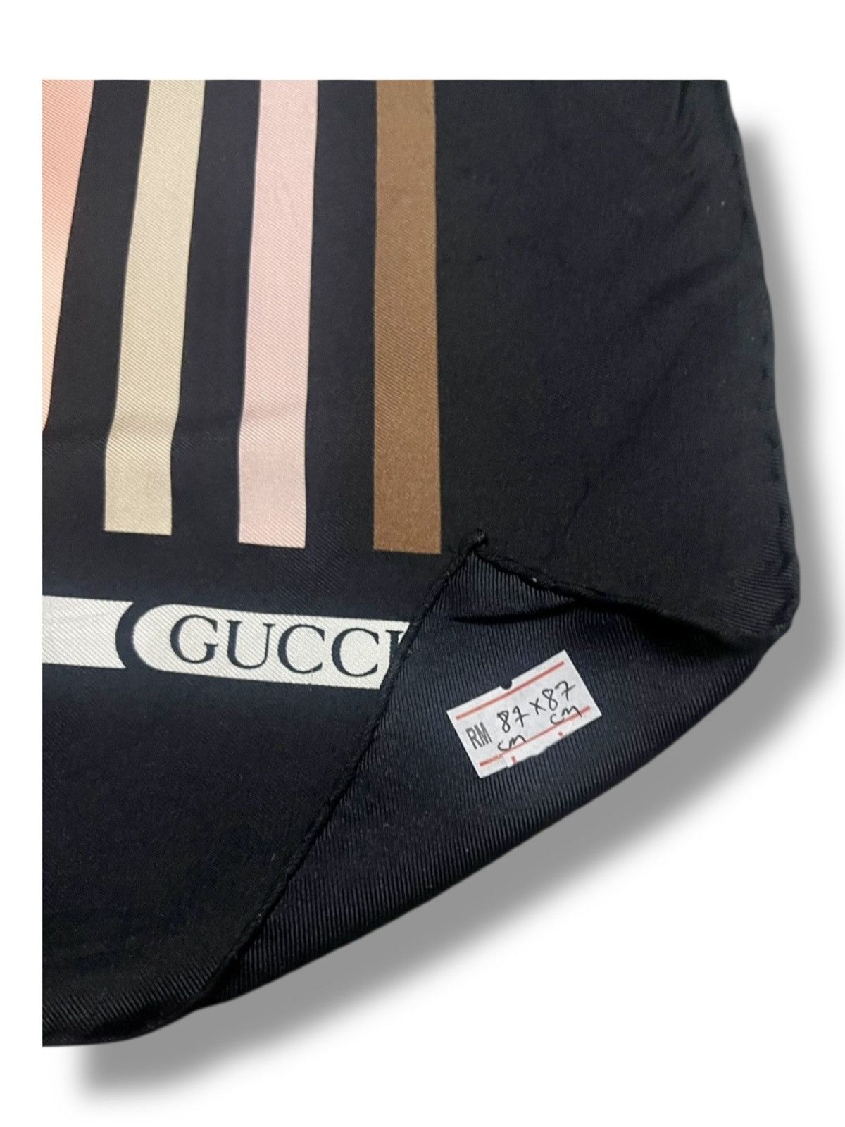 Gucci Vintage Gucci Striped Silk Scarf 34" Square Size ONE SIZE - 8 Thumbnail