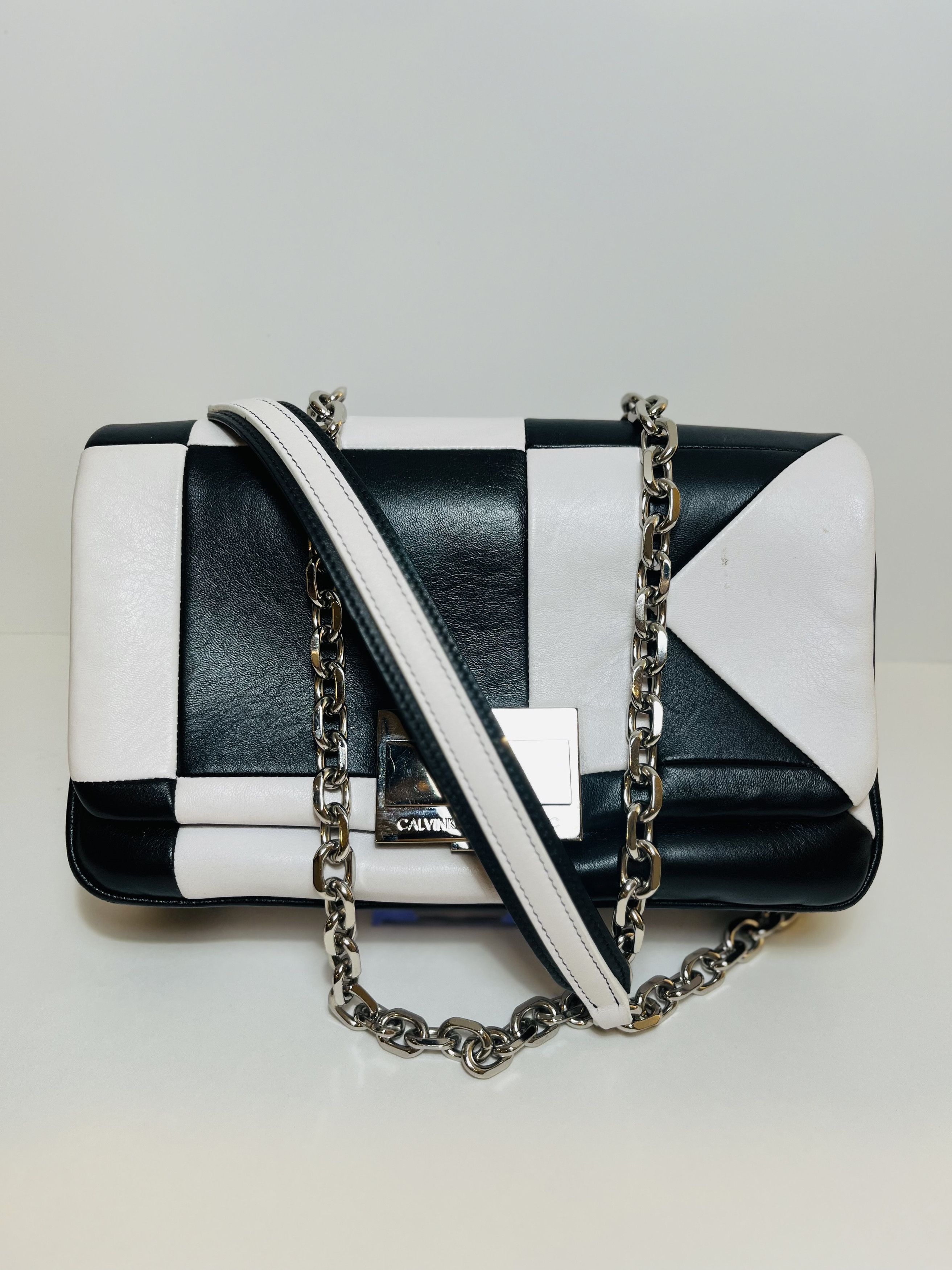 Calvin Klein 205W39NYC Calvin Klein 205W39NYC Black and White Leather Crossbody Bag Size ONE SIZE - 1 Thumbnail