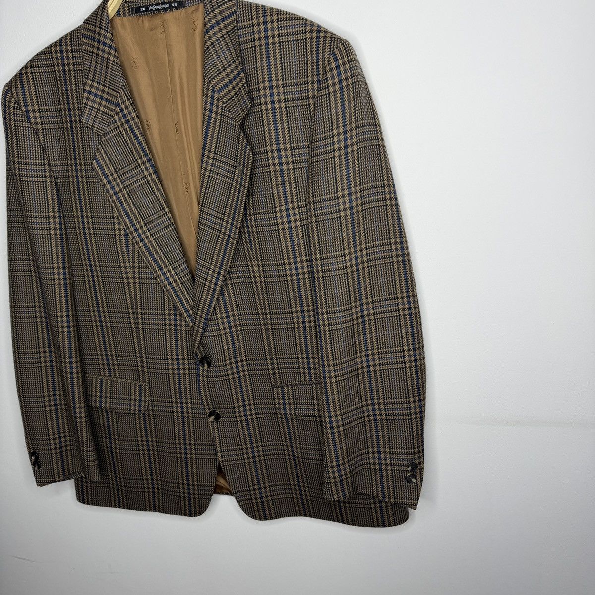 Yves Saint Laurent Vintage Yves Saint Laurent YSL Wool Checkered Plaid Blazer Size 42R - 2 Thumbnail