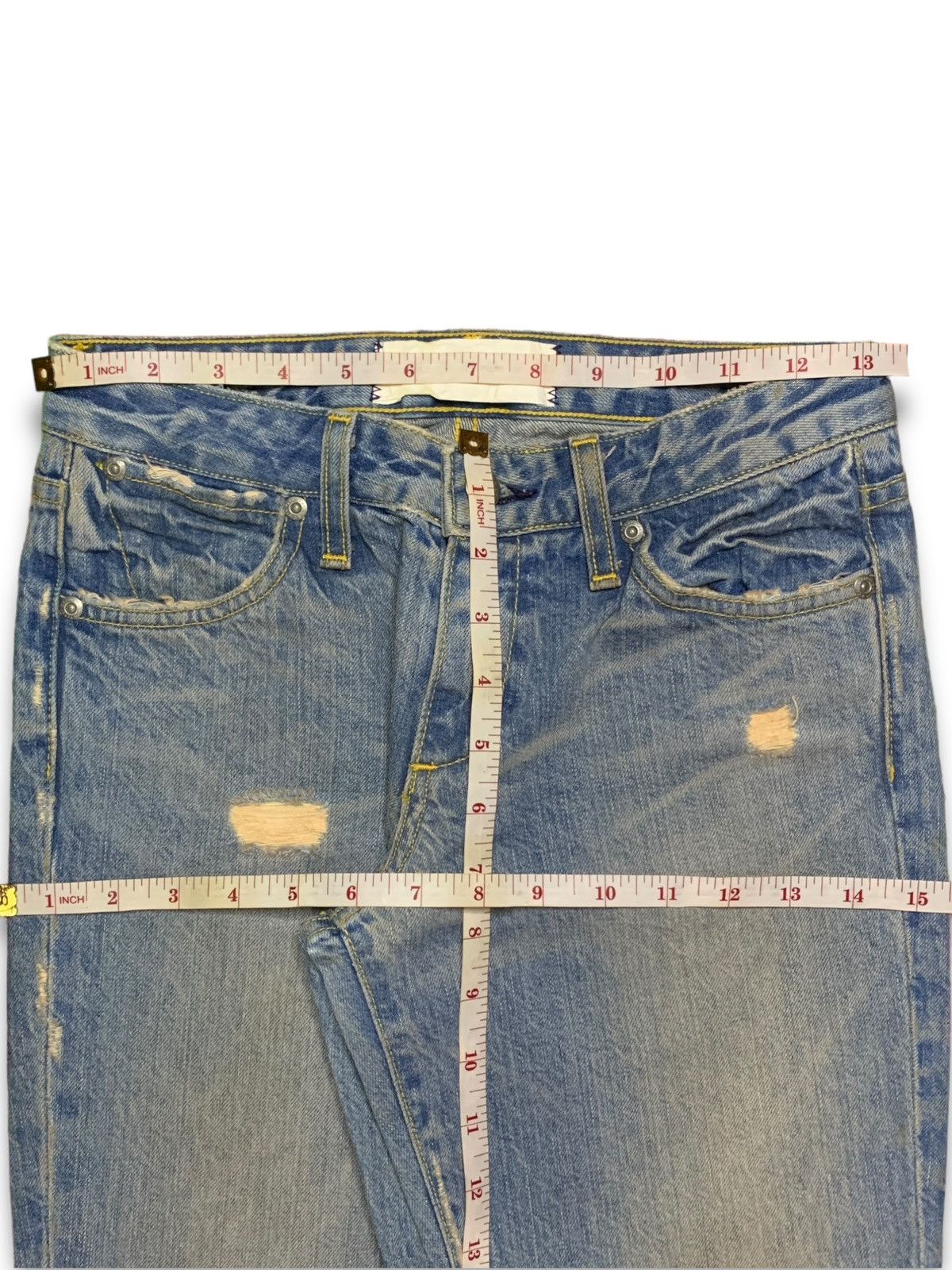 Paper Denim & Cloth Vintage USA Paper Denim & Cloth Distressed Flare Jeans Size 27" / US 4 / IT 40 - 11 Thumbnail