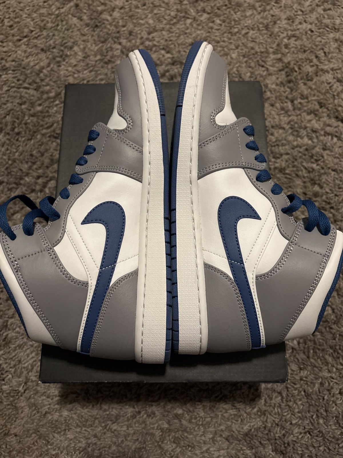 Nike Air Jordan 1 Mid ‘Cement True Blue’ Size US 9.5 / EU 42-43 - 4 Thumbnail
