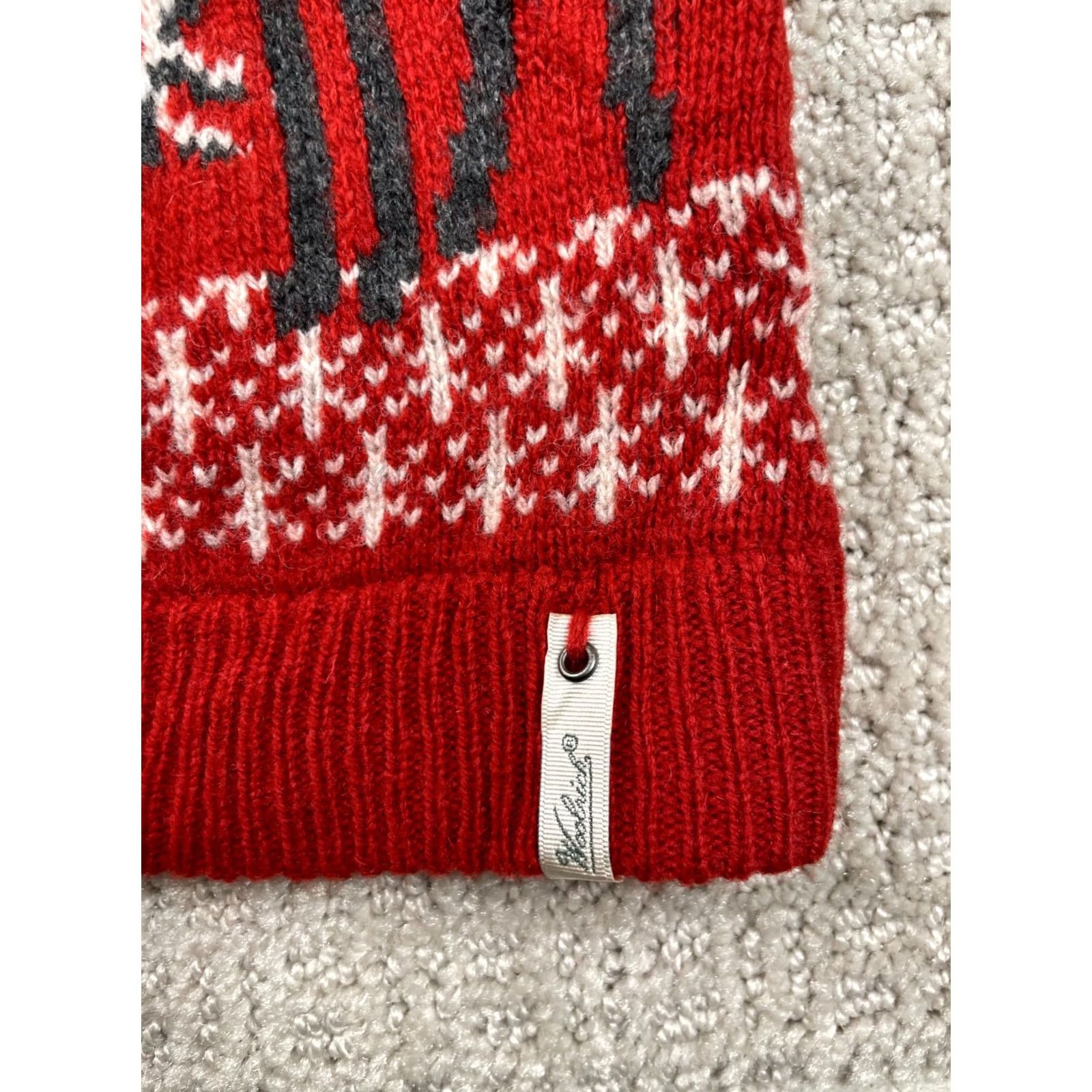 Vintage Woolrich Vest Womens Small Knit Lambswool Full Zip Grazing Deer Winter Red Pale Size S / US 4 / IT 40 - 5 Thumbnail